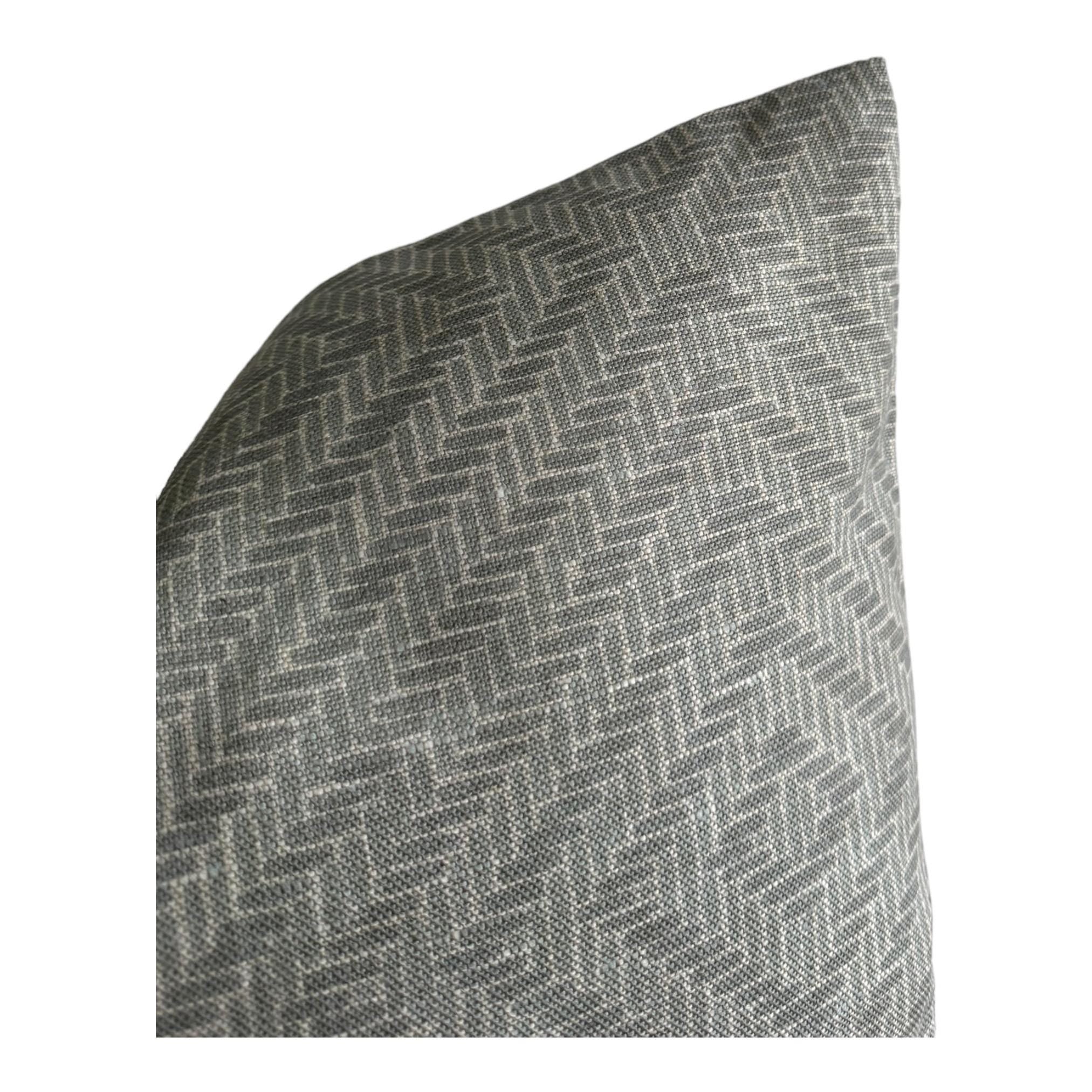Premium Designer Clay McLaurin Rattan Pillow Cover in Mineral - Stylish Boho Home Decor for Living Room, Bedroom & Outdoor Patio