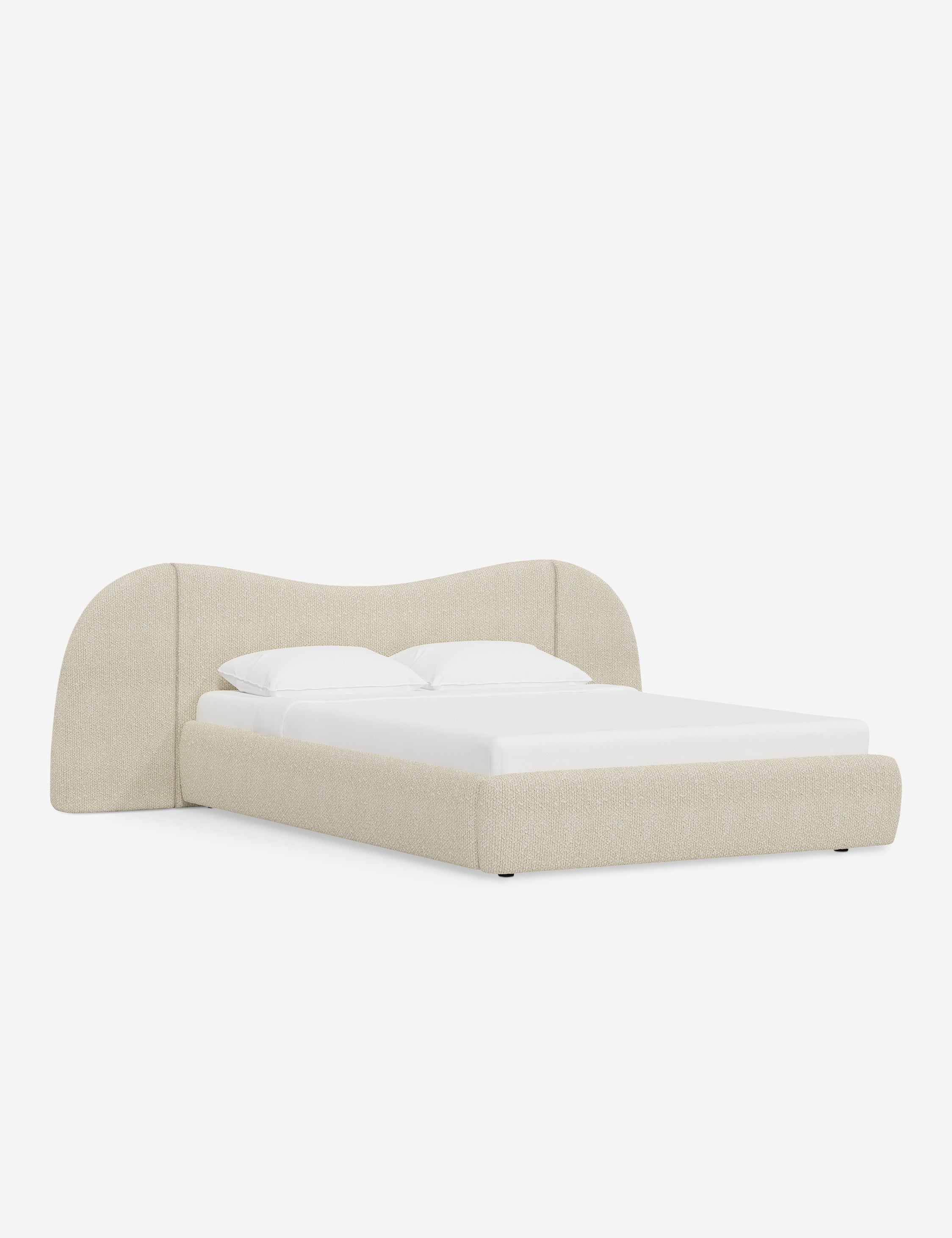 Sarah Sherman Samuel Gladys Extended Headboard Platform Bed - Modern Wooden Bed Frame with Upholstered Headboard for Bedroom, Guest Room, or Master Suite