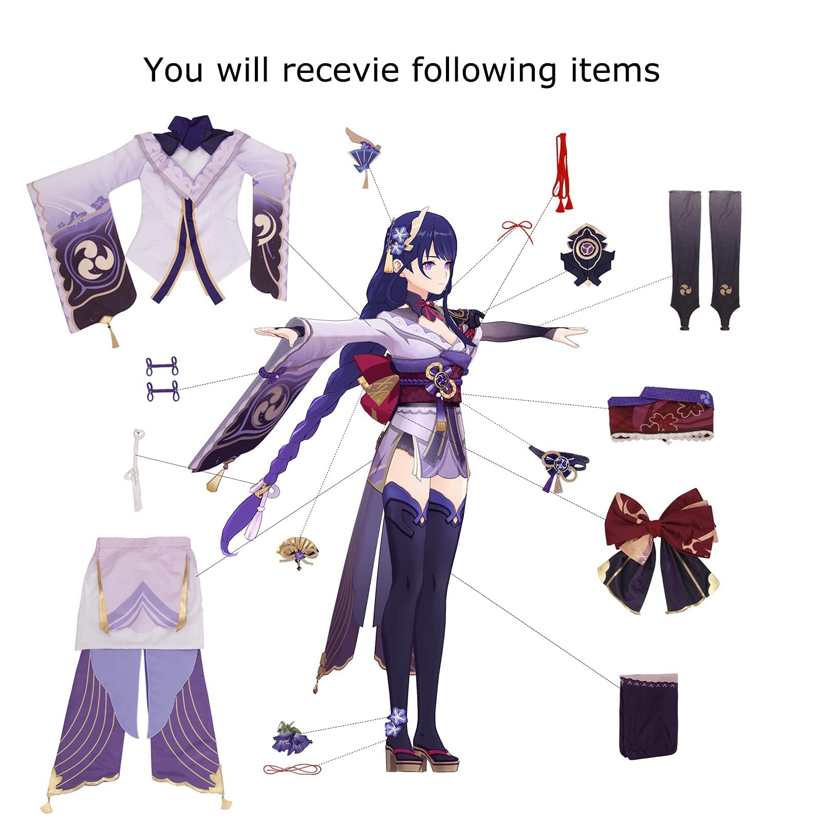 Raiden Shogun Cosplay Costume - Genshin Impact Baal Outfit for Women | Anime Convention, Halloween & Cosplay Events