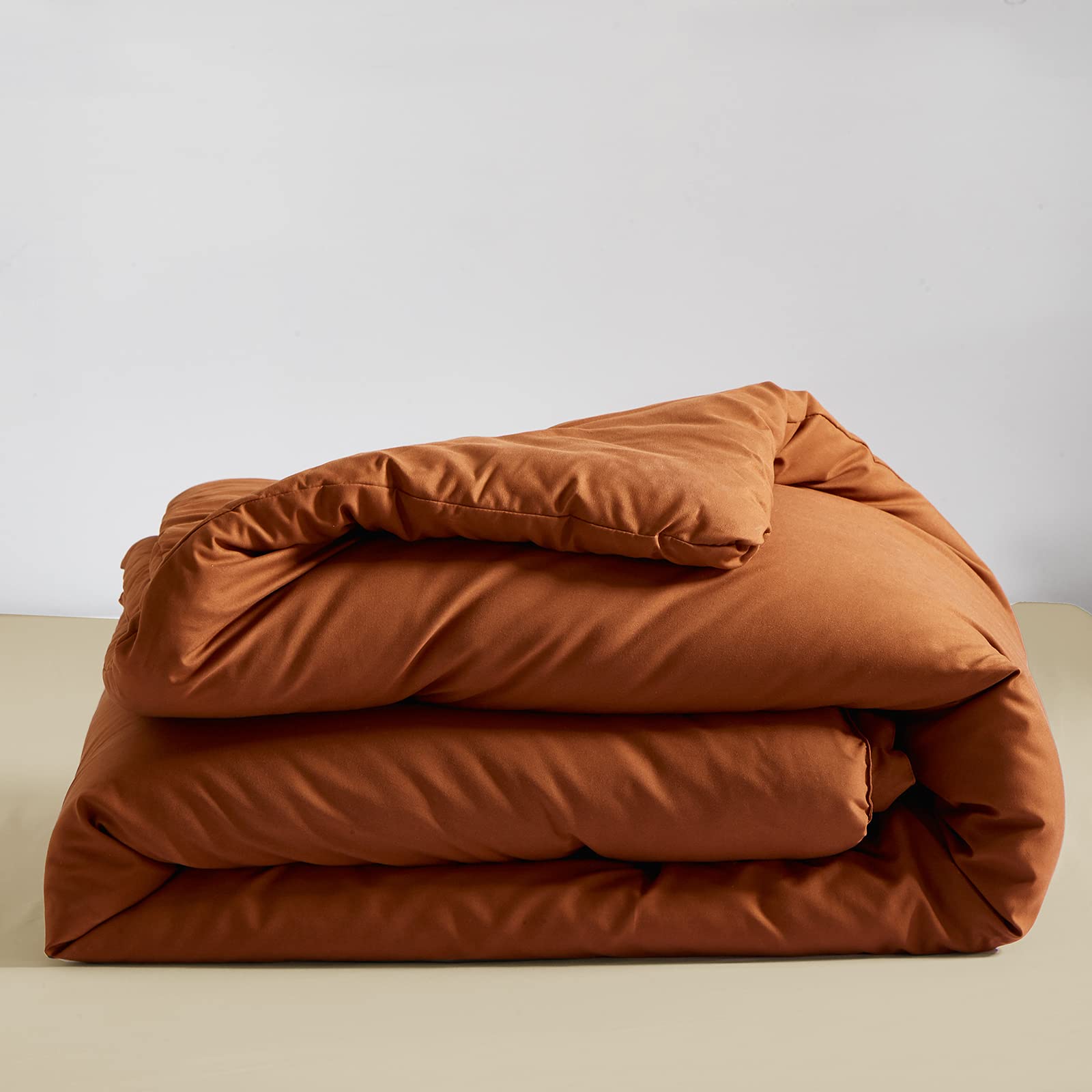 Burnt Orange Comforter Set Queen - 3 Piece Rust Bedding Set with Cozy Blanket for Full/Queen Bed - Solid Caramel & Reddish Brown Comforter for Women & Men - Perfect for Fall & Winter Bedroom Decor