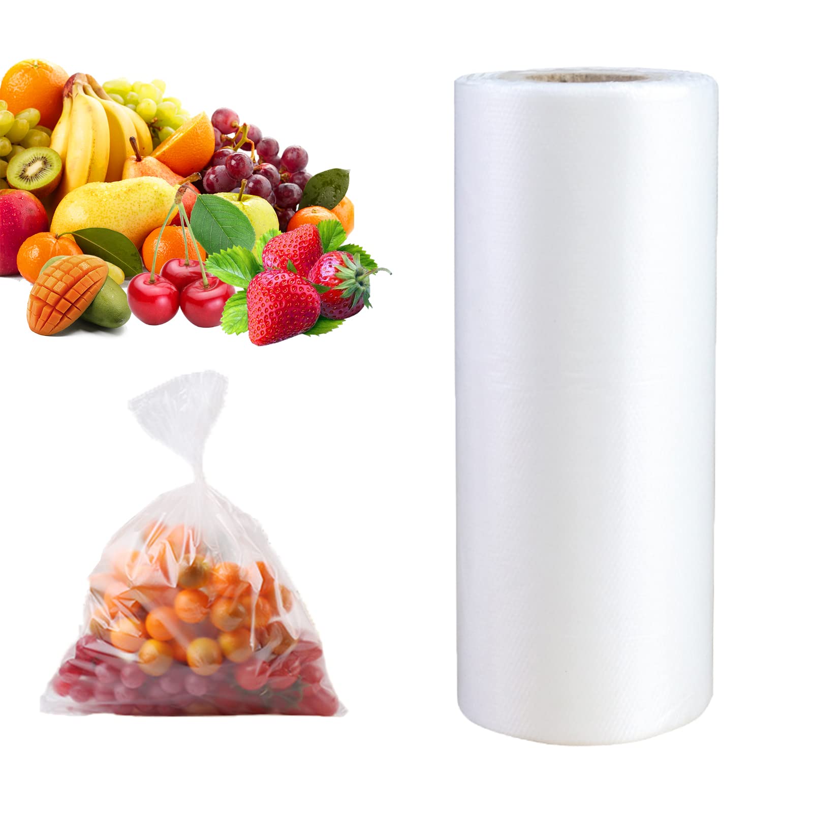 Eco-Friendly Clear Plastic Produce Bags for Food Storage - 12x16 Inches, 350 Bags on a Roll - Perfect for Fruits, Vegetables & Meal Prep | Ideal for Grocery Shopping, Farmers Markets & Kitchen Organization