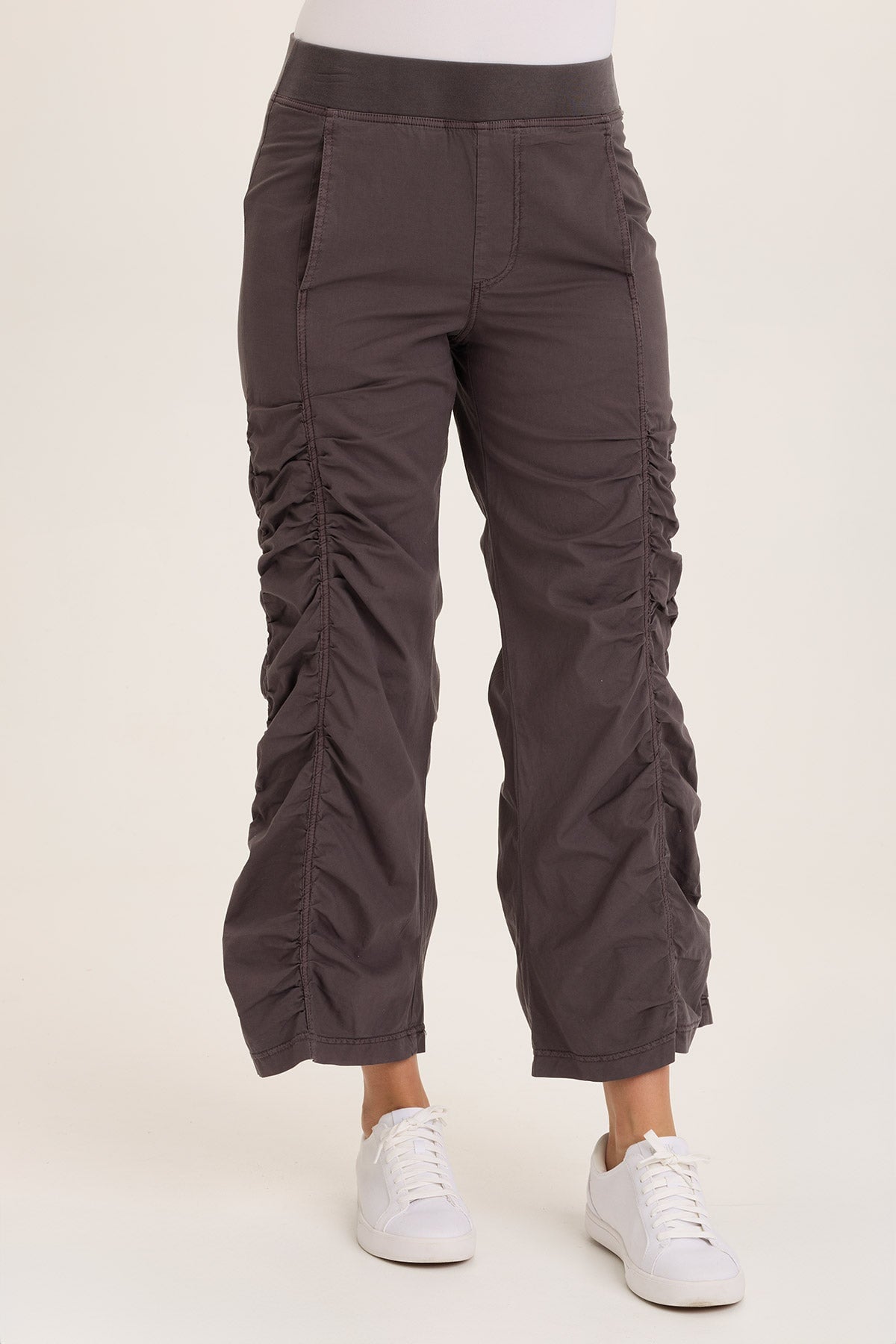 Naola Stretch Poplin Ruched Flare Gaucho Pants - Women's High Waisted Wide Leg Trousers for Casual & Office Wear | Perfect for Work, Travel & Everyday Outfits