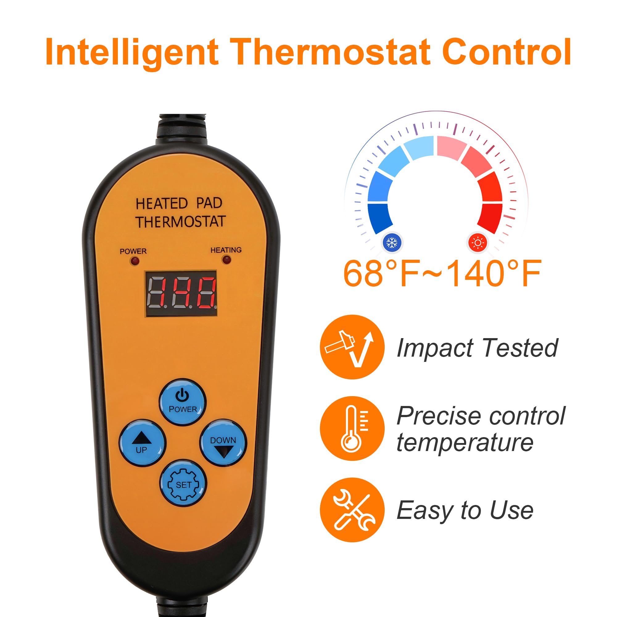Fermentation Heat Mat with Insulated Cover & Thermostat Controller - Perfect for Sourdough, Yeast Bread Baking & Food Warming | Ideal for Home Bakers & Professional Kitchens