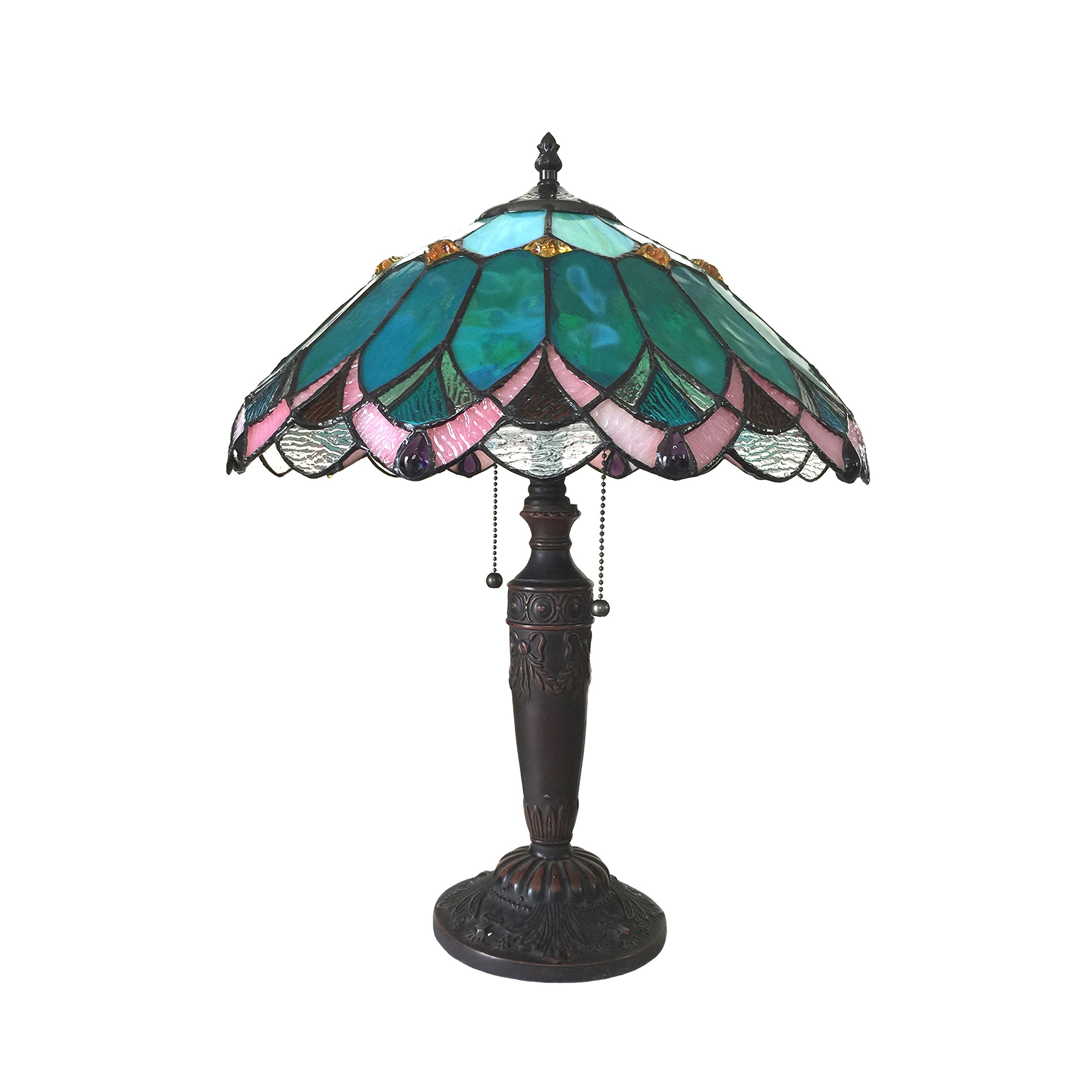 Tiffany-Style 2 Light Table Lamp with 16