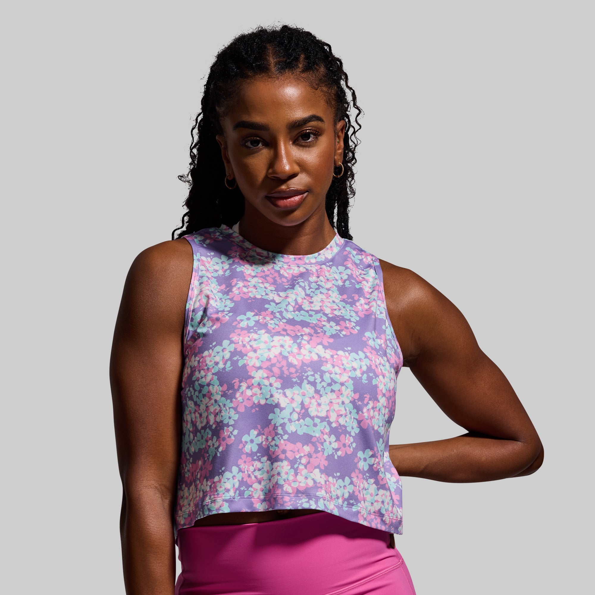 Subtle Flex Tank Top - Breezy Bloom Floral Print Women's Workout Shirt | Gym, Yoga & Casual Wear