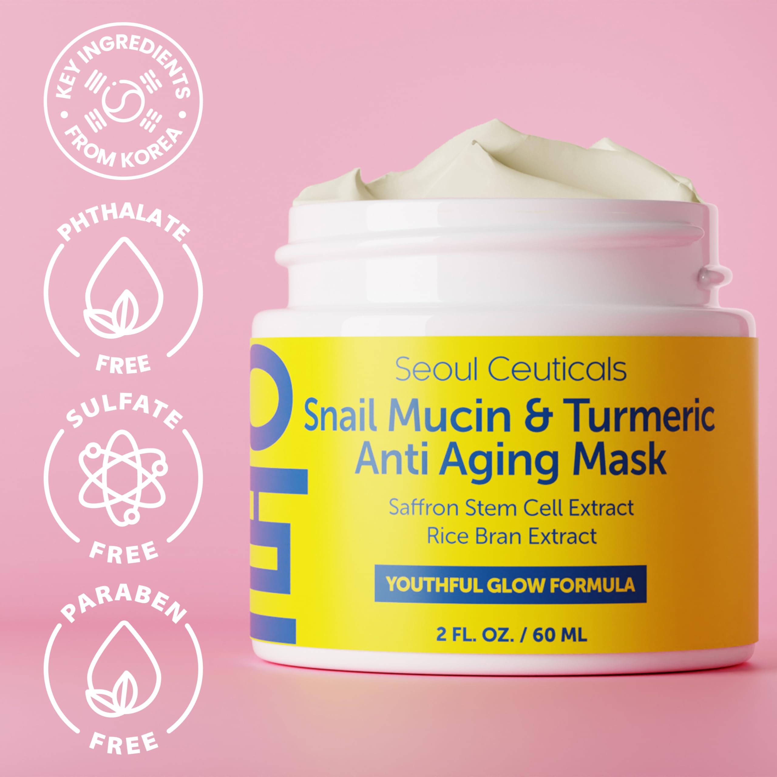 Korean Snail Mucin Turmeric Face Mask - Anti-Aging K-Beauty for Youthful Glow | Skincare & Spa Days