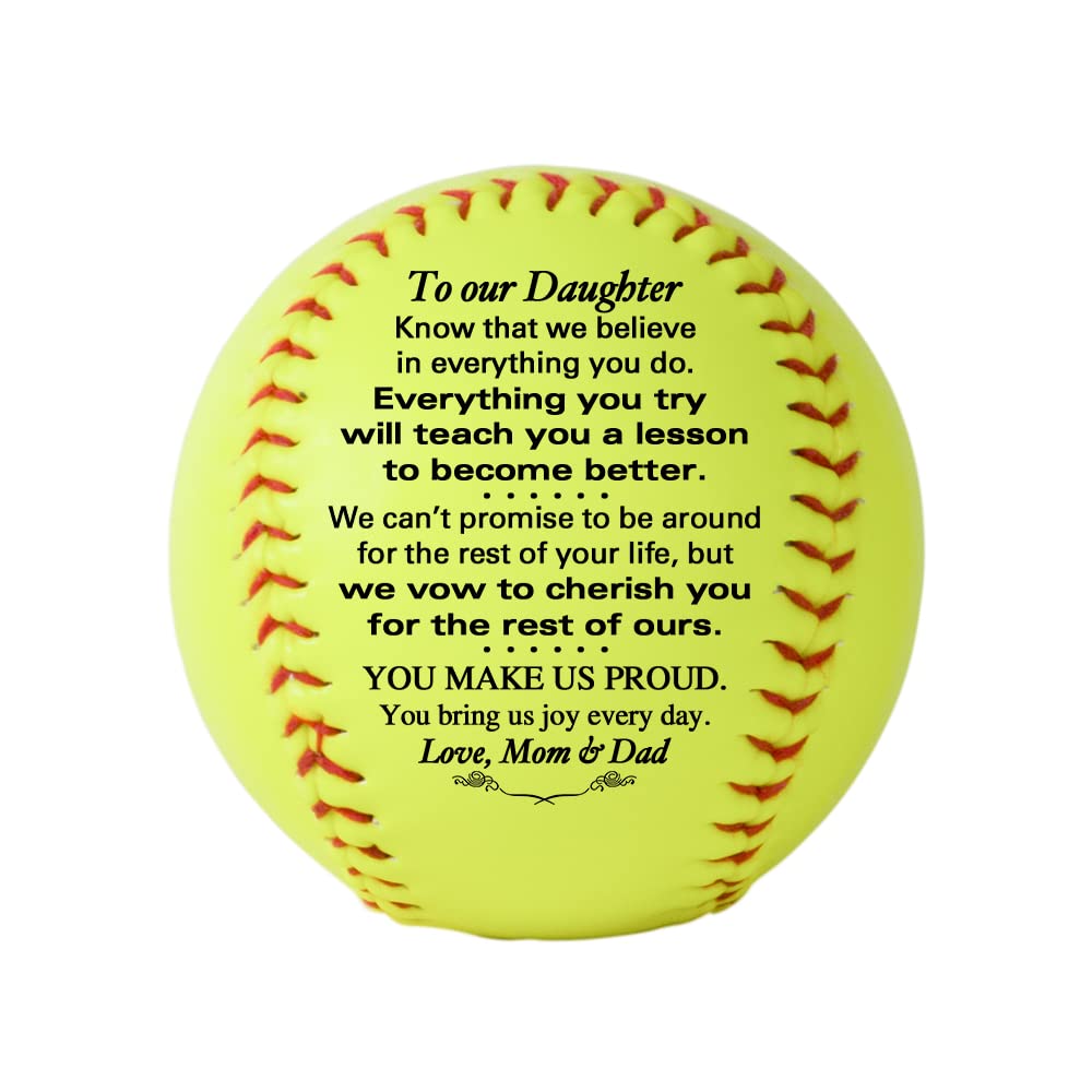 Custom Softball Gift for Dad, Mom & Grandparents - Graduation, Birthday & Wedding - Personalized Sports Keepsake for Family Celebrations