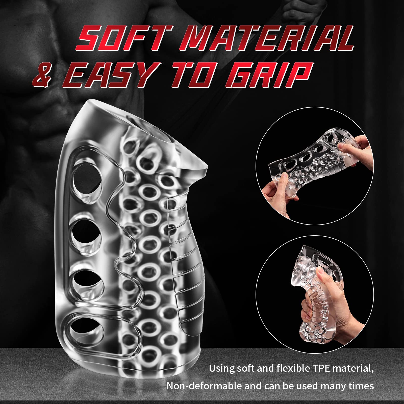 Premium Transparent Male Masturbator - Soft TPE Pocket Pussy Stroker Cup with Realistic Vagina Texture & Stretchy Channel | Open-Ended Penis Trainer for Men | Discreet Solo Pleasure & Stamina Training at Home
