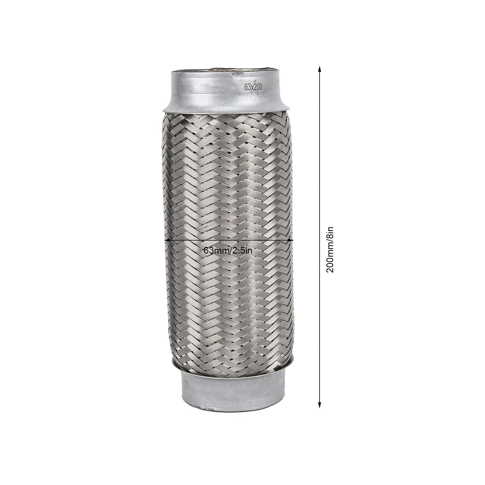 Set of 2 Stainless Steel Flexible Joint Tubes - 2.5x8in Universal Exhaust Pipe for Turbo Wastegate & Drain Pipe | Rust-Proof & Durable | Perfect for Automotive Exhaust Systems & Turbo Upgrades