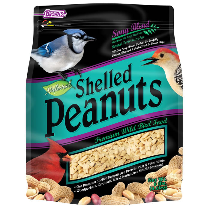 Premium Wild Bird Seed with Shelled Peanuts - 8 lb Bag for Backyard Bird Feeding & Wildlife Attraction | Nutritious Treat for Cardinals, Blue Jays & Woodpeckers