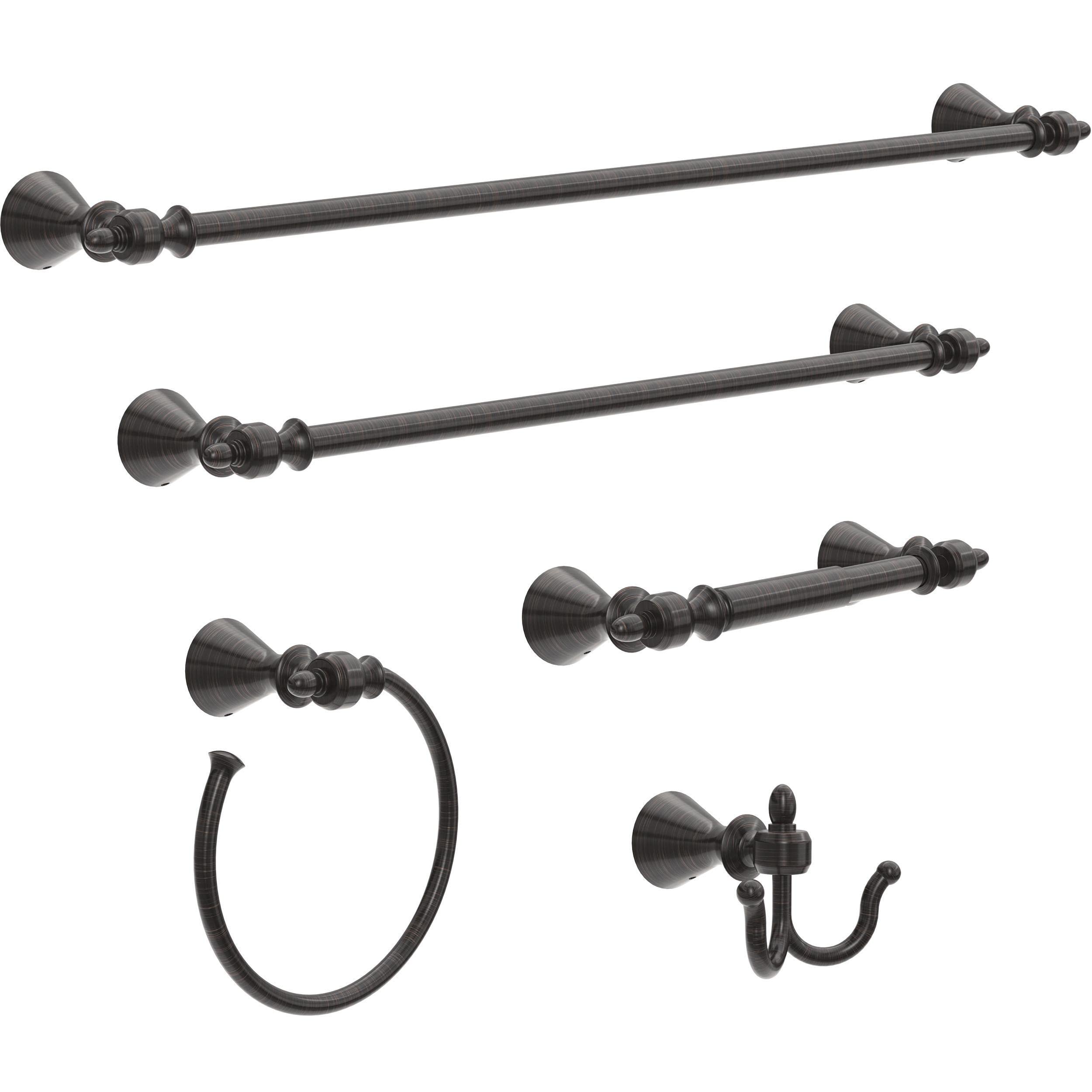 Delta Vessona Venetian Bronze Double Towel Hook (1-Pack) - Wall Mounted Bathroom & Kitchen Hooks for Robes, Hand Towels - Durable Bath Accessory for Spa, Laundry Room, Poolside & Beach House Decor VES35-VBR