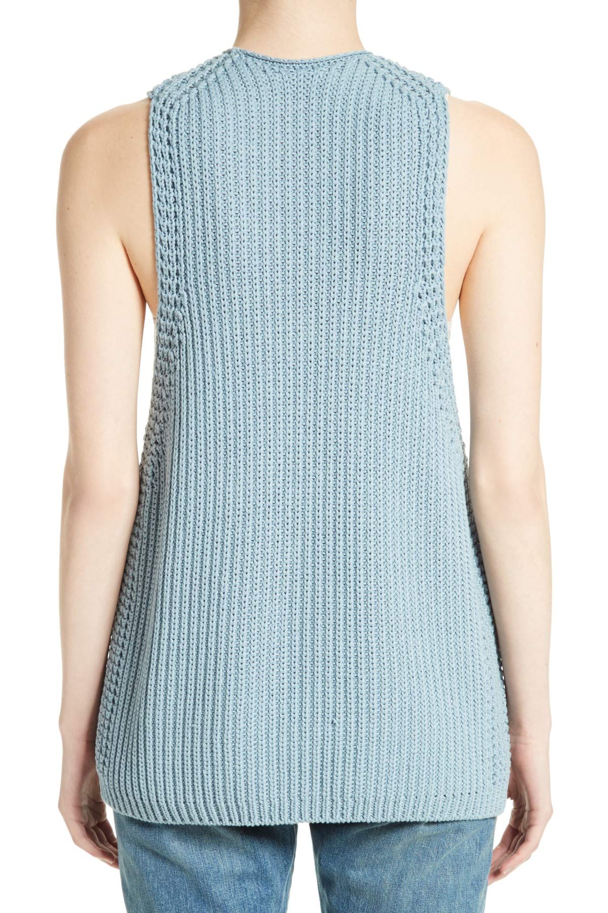 Vince Women's Waffle Knit Tank Top V407177140 - Size Large in Pale Blue | Casual Summer Wear, Layering Essential, Perfect for Beach & Everyday Outfits