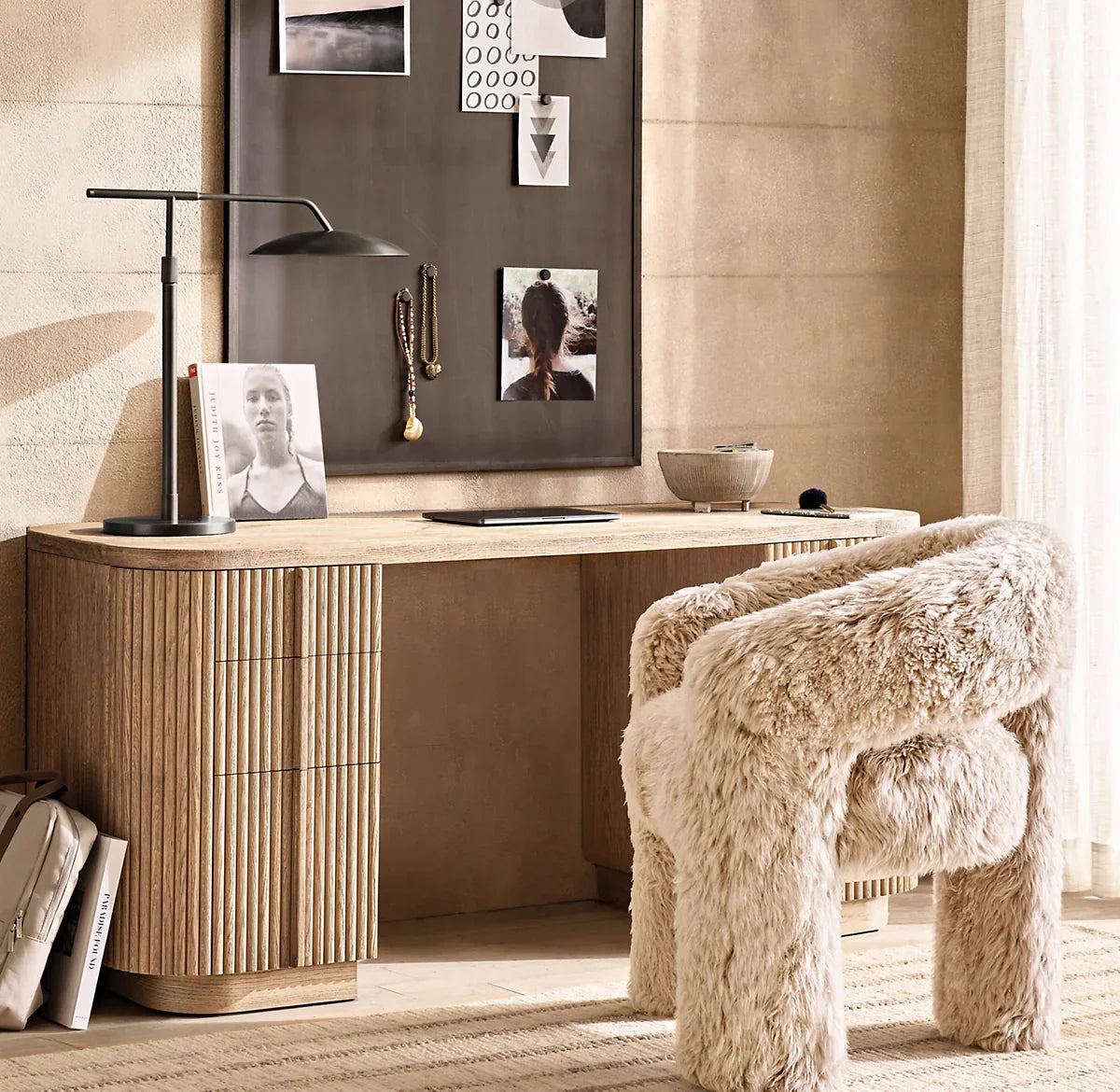 Mulholland Storage Desk - Modern Home Office Desk with Drawers & Shelves for Workspace Organization | Perfect for Small Spaces, Dorm Rooms & Home Offices