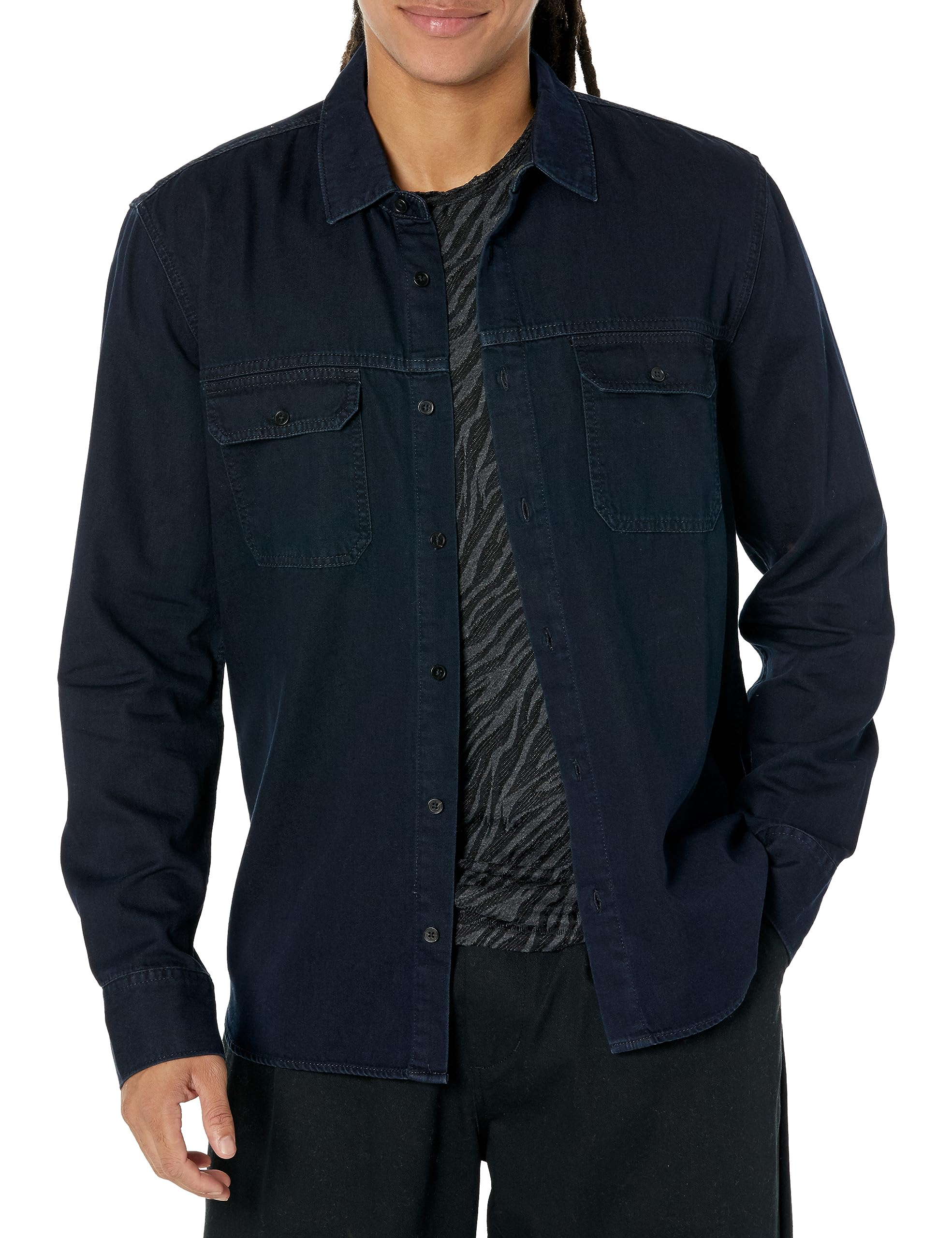 PAIGE Men's Abraham Denim Shirt - Classic Fit Button Down Casual Shirt for Men | Perfect for Everyday Wear, Date Night & Office Outfits