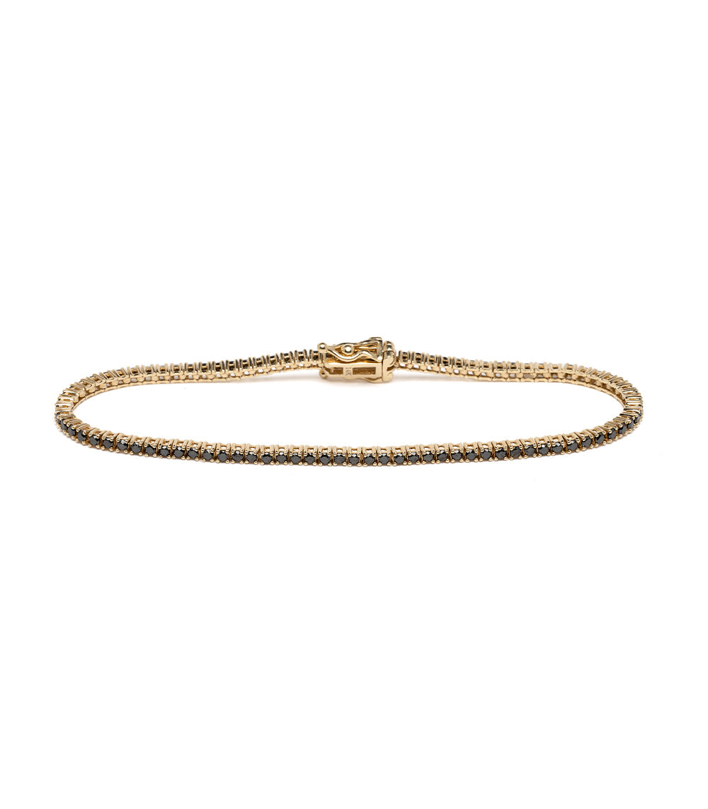 The Hills Black Diamond Tennis Bracelet - 14K Gold Dainty Everyday Jewelry for Women - Perfect for Work, Date Night & Special Occasions