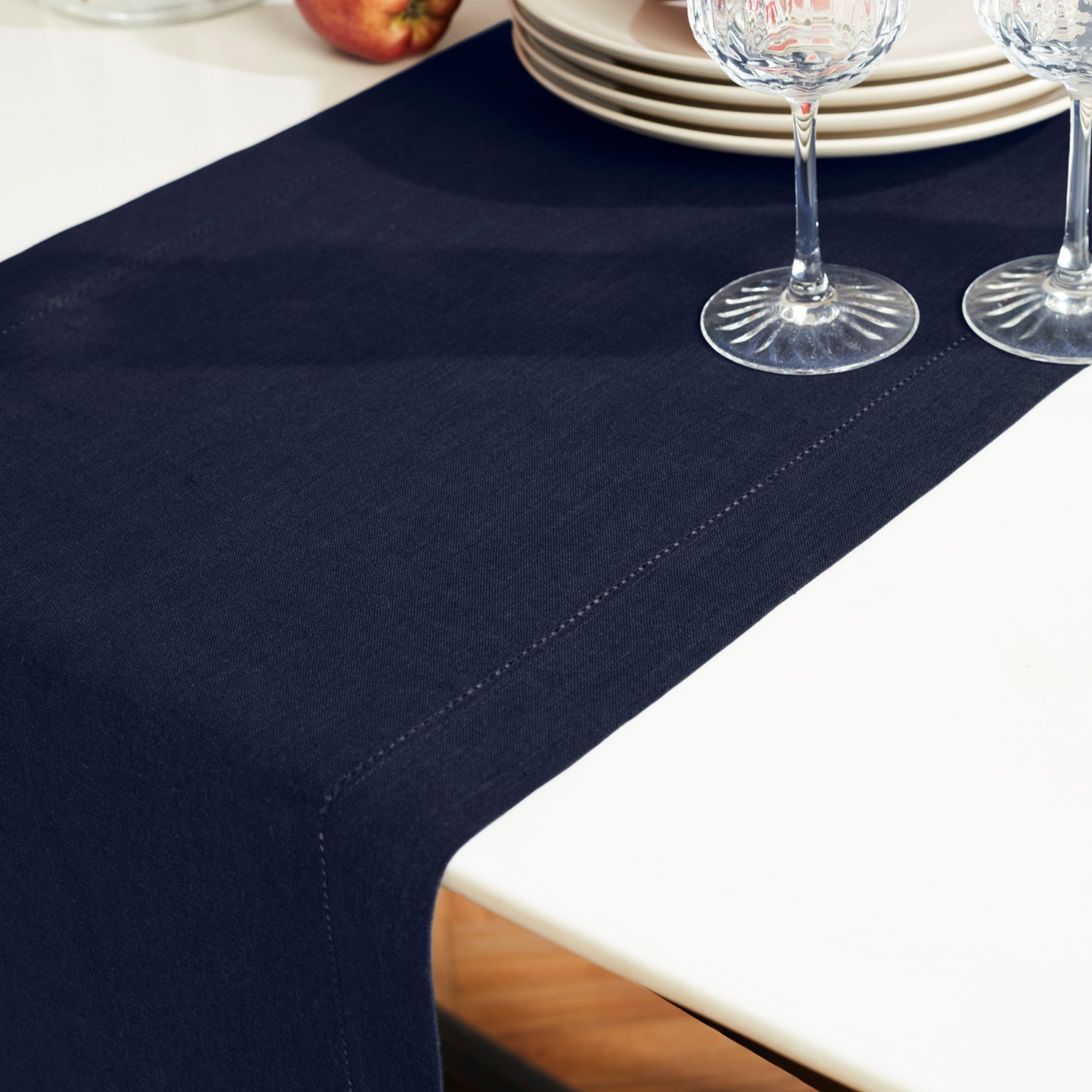 Sonoma Hemstitch Table Runner - Elegant Linen Table Decor for Dining & Special Occasions | Perfect for Weddings, Holidays & Home Decor