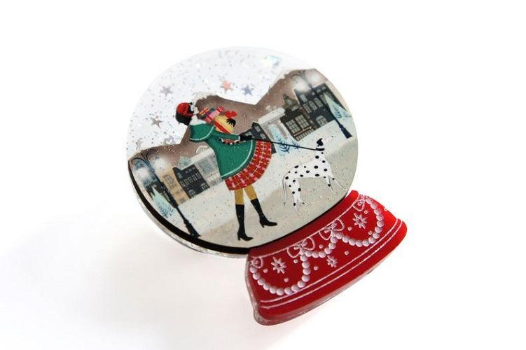 Laliblue Christmas Snow Globe Brooch - Festive Holiday Pin for Women - Perfect for Christmas Gifts, Party Favors & Winter Fashion Accessories