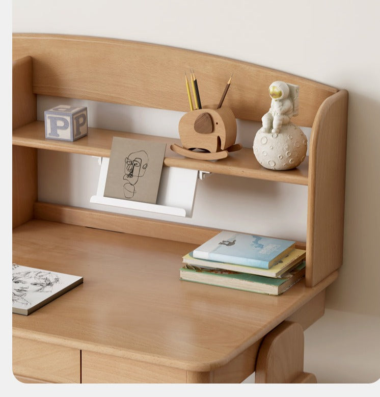 Premium Oak & Beech Solid Wood Multi-Layer Desktop Shelf - Sturdy & Stylish Organizer for Home Office, Study, or Workspace - Perfect for Books, Plants, and Office Supplies