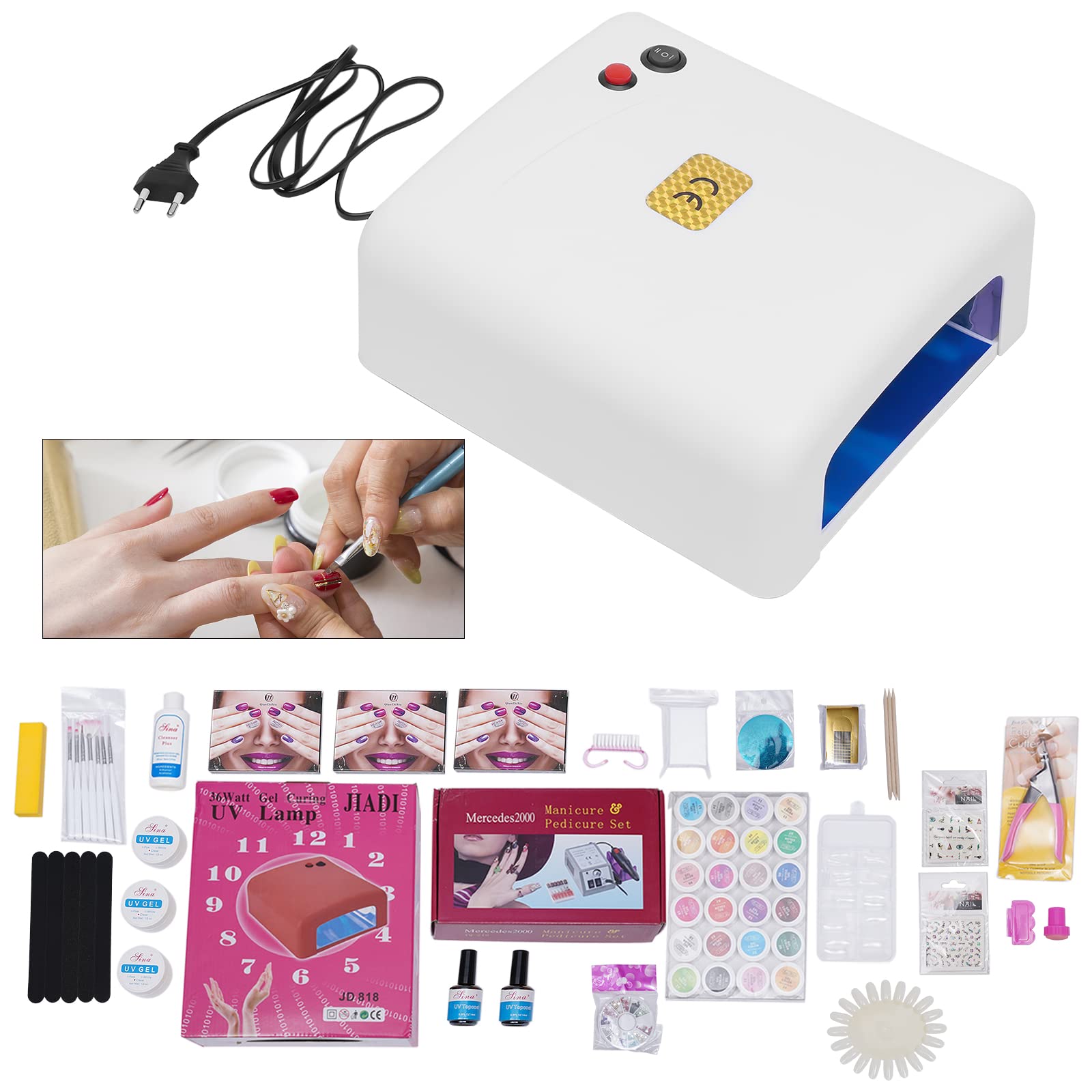 Professional UV Gel Nail Kit with LED Lamp - Complete Nail Art Set for Beginners | Manicure Tools for Home Salon, Gel Nails Design & Beauty Care | Perfect for DIY Nail Art, Home Spa Days & Professional Nail Studio Use