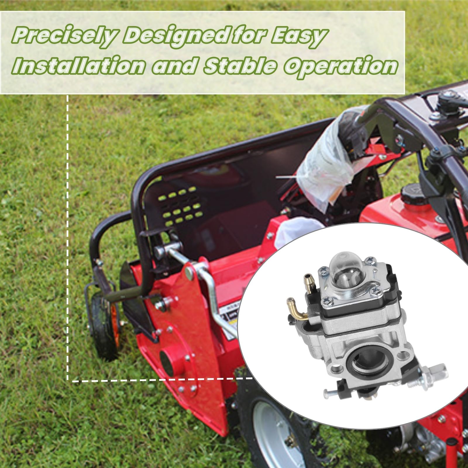 Earthquake Tiller Parts - Carburetor for E43, E43CE, E43WC Auger & WE43, WE43E, WE43CE Edge Grinder | Compatible with MC43, MC43CE, MC43E, MC43ECE, MC43RCE Cultivator & MD43 Weeder | Replacement Parts for Garden Tilling, Soil Cultivation & Landscaping Equipment