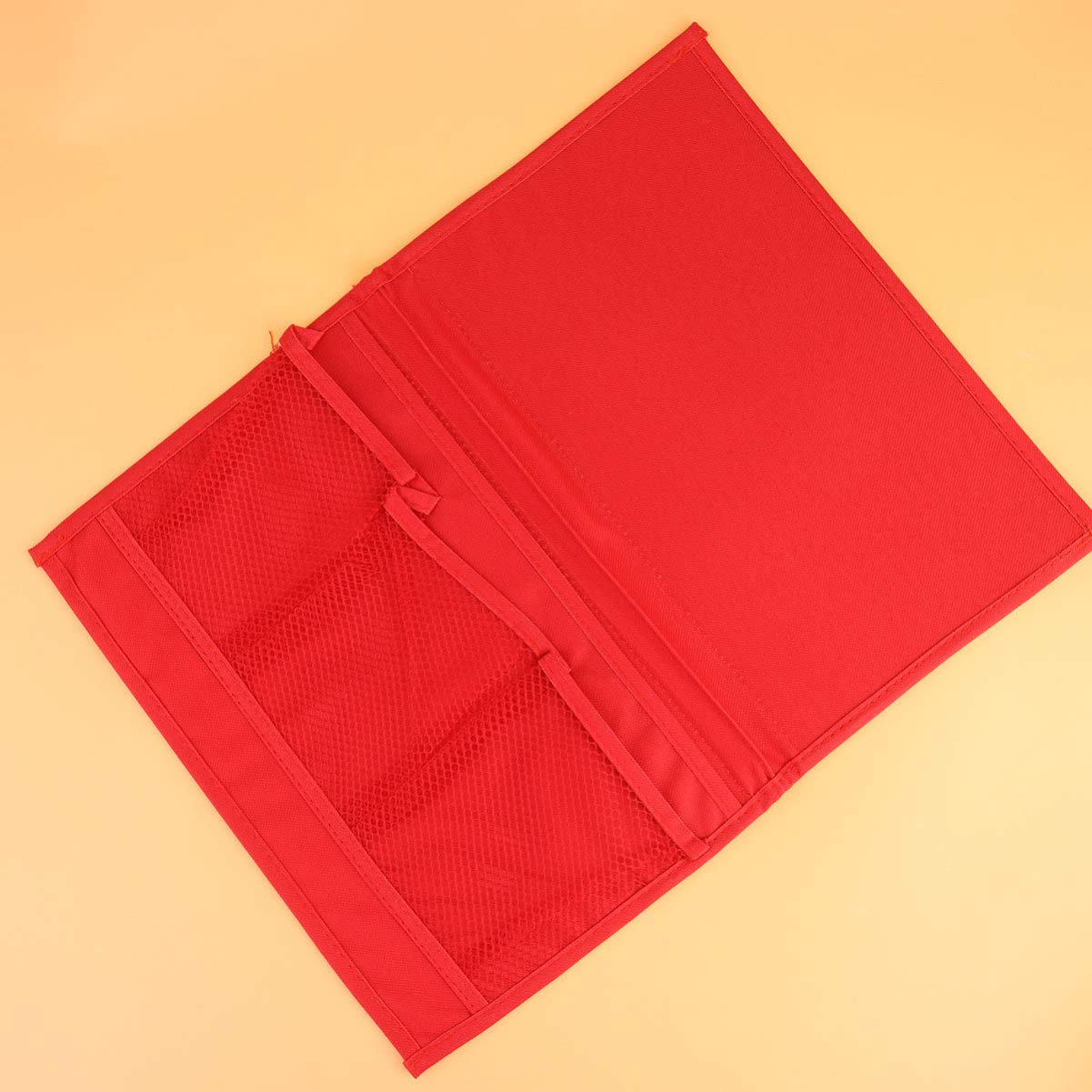 Zerodeko Bedside Storage Organizer - Hanging Pouch with Pockets for Phone, Books & Essentials - Under Sink, Couch & Mattress Storage Solution - Perfect for Bedroom, Living Room & Dorm Organization (Red)