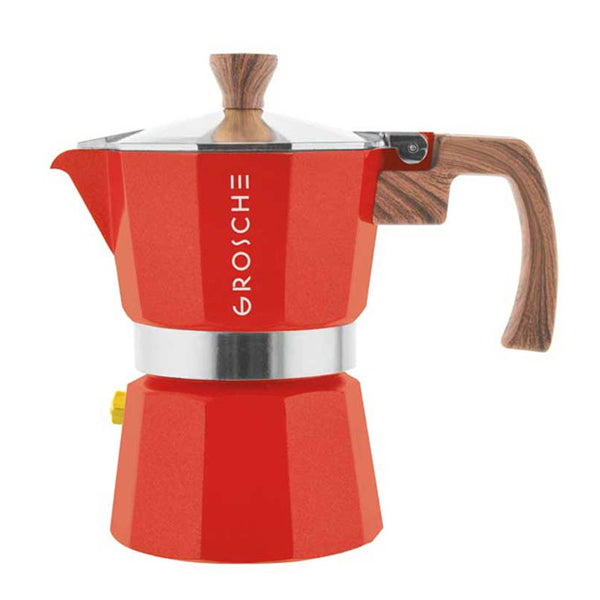 GROSCHE Milano Stovetop Espresso Maker - 3 Cup Italian Coffee Pot for Gas & Electric Stoves - Perfect for Home, Office & Camping Coffee Brewing