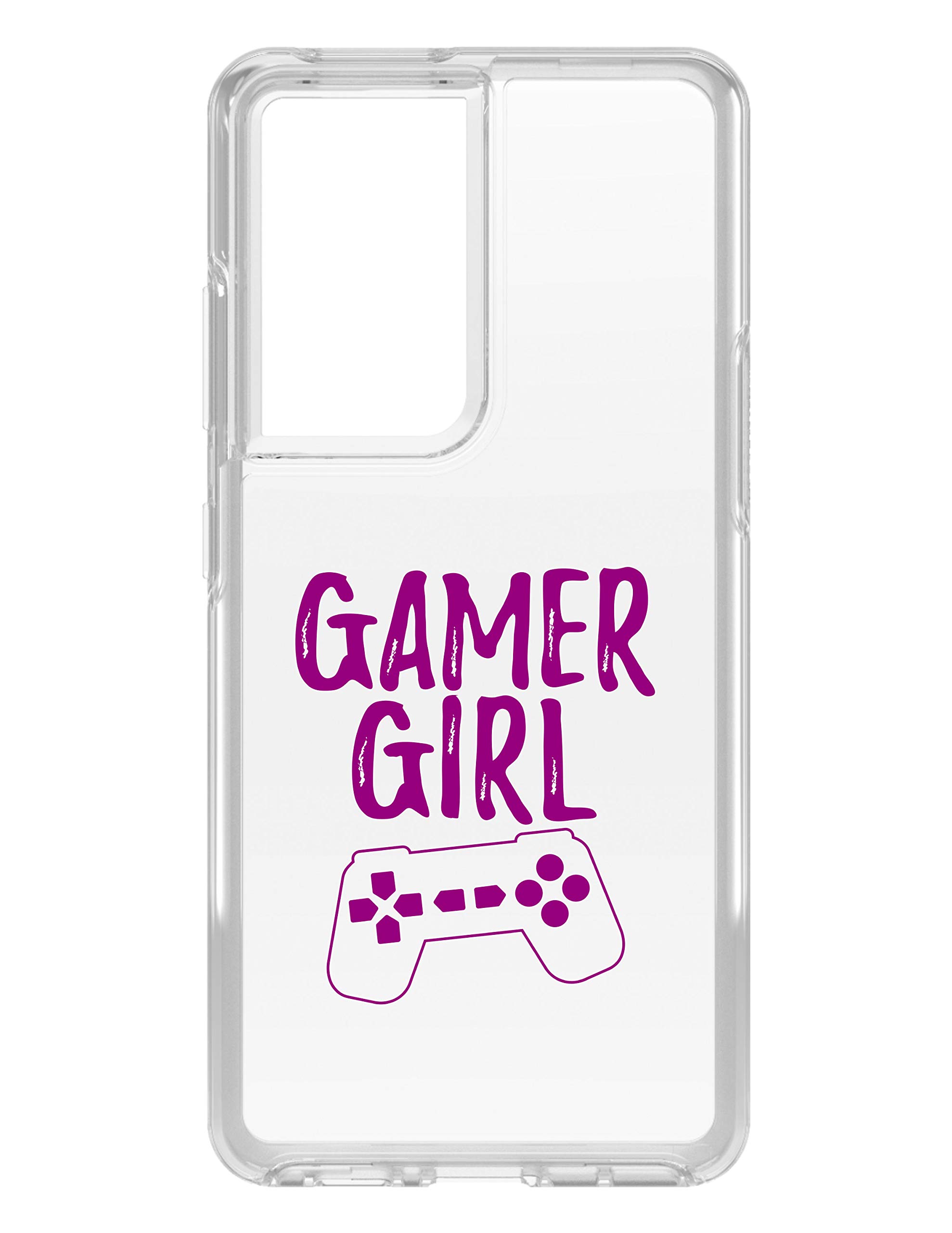 Premium Clear Shockproof Hybrid Case for Samsung Galaxy S21 Ultra (6.8 Inch) - TPU Bumper & Acrylic Back with Tempered Glass Screen Protector - Gaming Case for Girls - Perfect for Video Games, Daily Use & Outdoor Protection