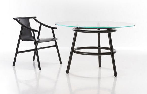 GTV Vico Magistretti 03 02 Bentwood Dining Table - Modern Wooden Round Table for Kitchen, Dining Room & Small Space Decor