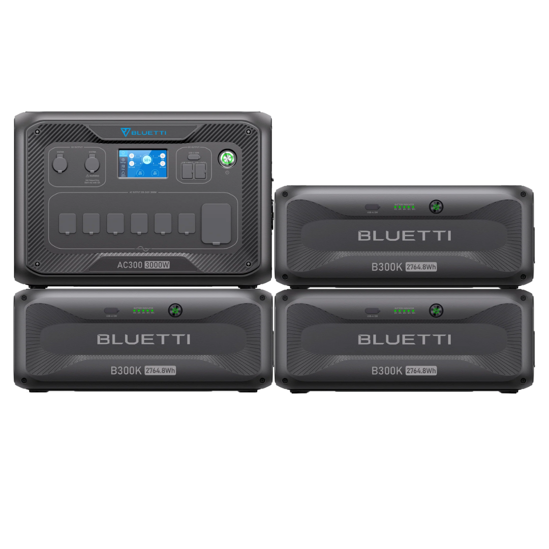 BLUETTI AC300 + B300K Solar Power Station | 3000W 3072Wh Home Battery Backup System for Emergency Power, Camping & Off-Grid Living