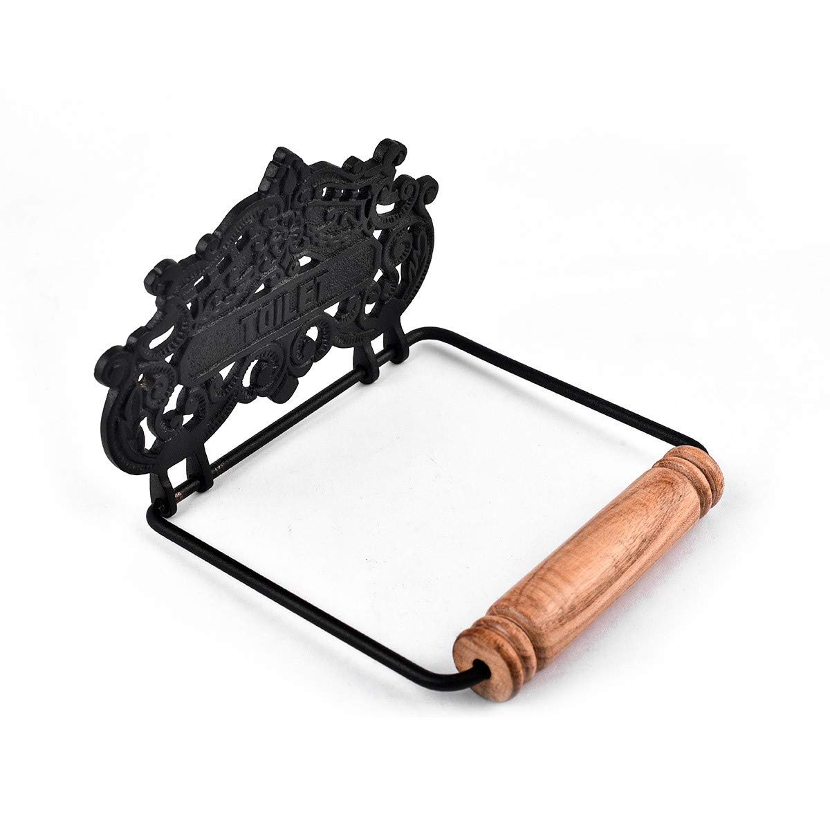 Vintage Antique Wall Mount Toilet Paper Holder - Black Colonial Bathroom Tissue Dispenser with Princess Crown Design - Pack of 1 - Perfect for Vintage, Farmhouse & Classic Bathroom Decor
