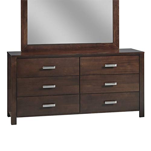 BOWERY HILL 6-Drawer Dresser in Chocolate Brown - Solid Wood Bedroom Storage Chest for Clothes, Linens & Accessories | Perfect for Master Bedroom, Guest Room or Dorm Organization