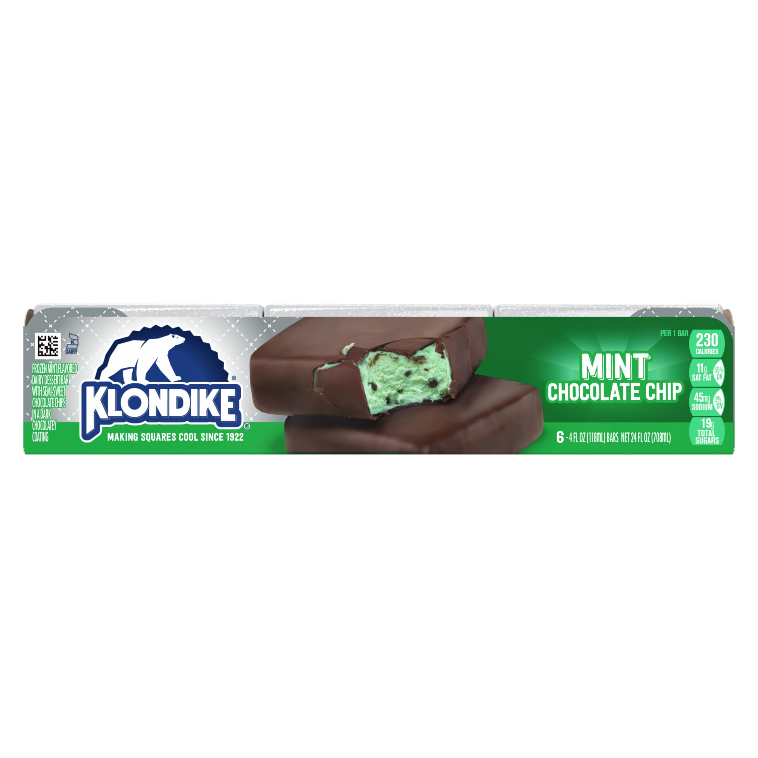 Klondike Mint Chocolate Chip Frozen Dessert Bars - 6 Pack for Parties & Snacks