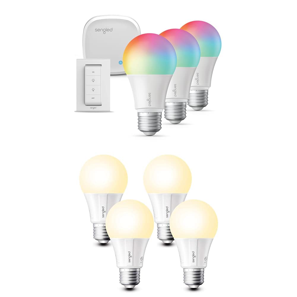 Sengled Zigbee Smart Light Bulbs Starter Kit - 3 Pack Multicolor + Smart Switch Bundle, Compatible with Alexa & Google Assistant - Perfect for Smart Home Lighting & Voice Control