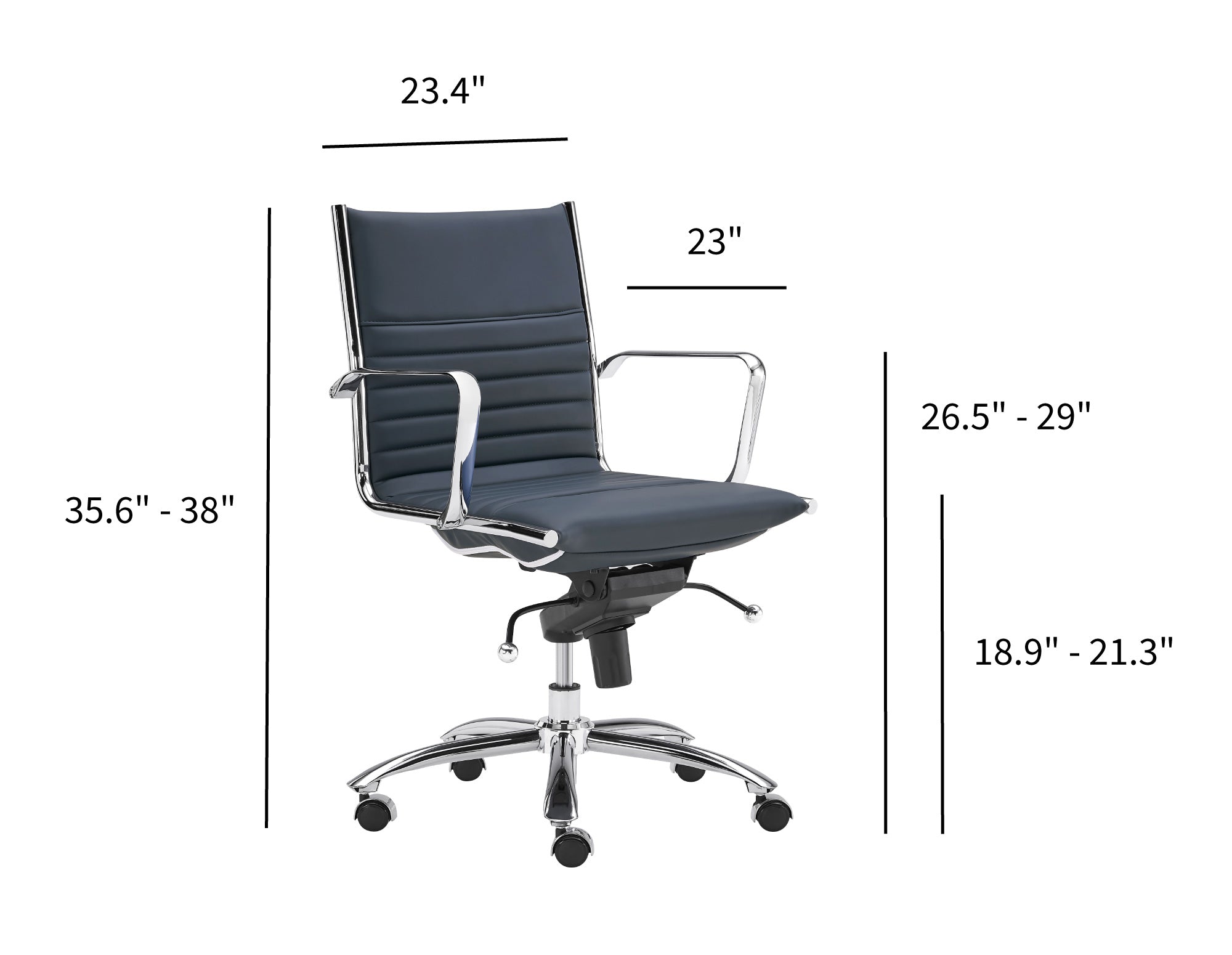 Dirk Low Back Office Chair with Chromed Steel Base - Ergonomic Mesh Desk Chair for Home & Office Workspaces - Perfect for Long Hours of Computer Work, Gaming, and Study Sessions