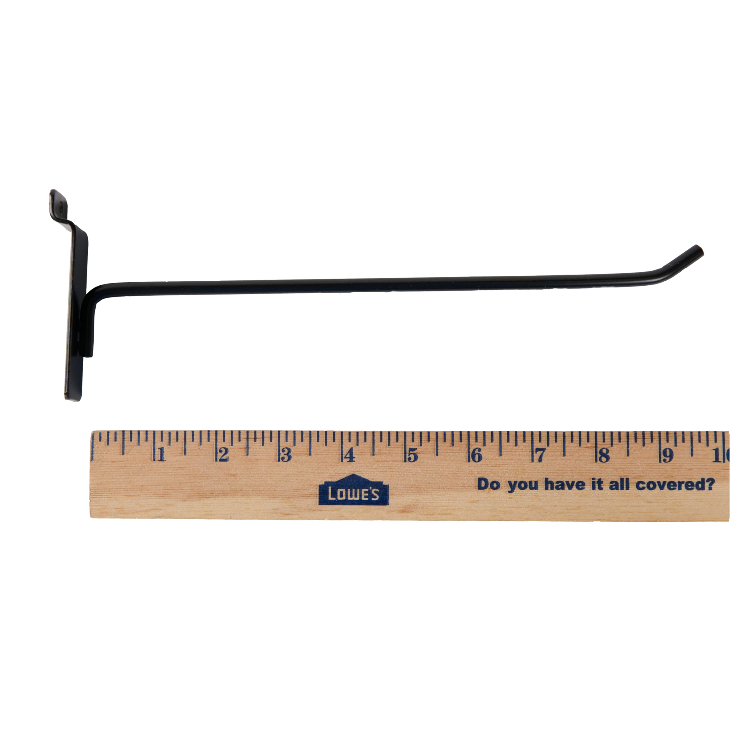 SSWBasics 10 Inch Black Peg Hooks for Slatwall - Heavy Duty Metal Display Hooks (25 Pack) - Perfect for Retail Stores, Garages & Home Organization
