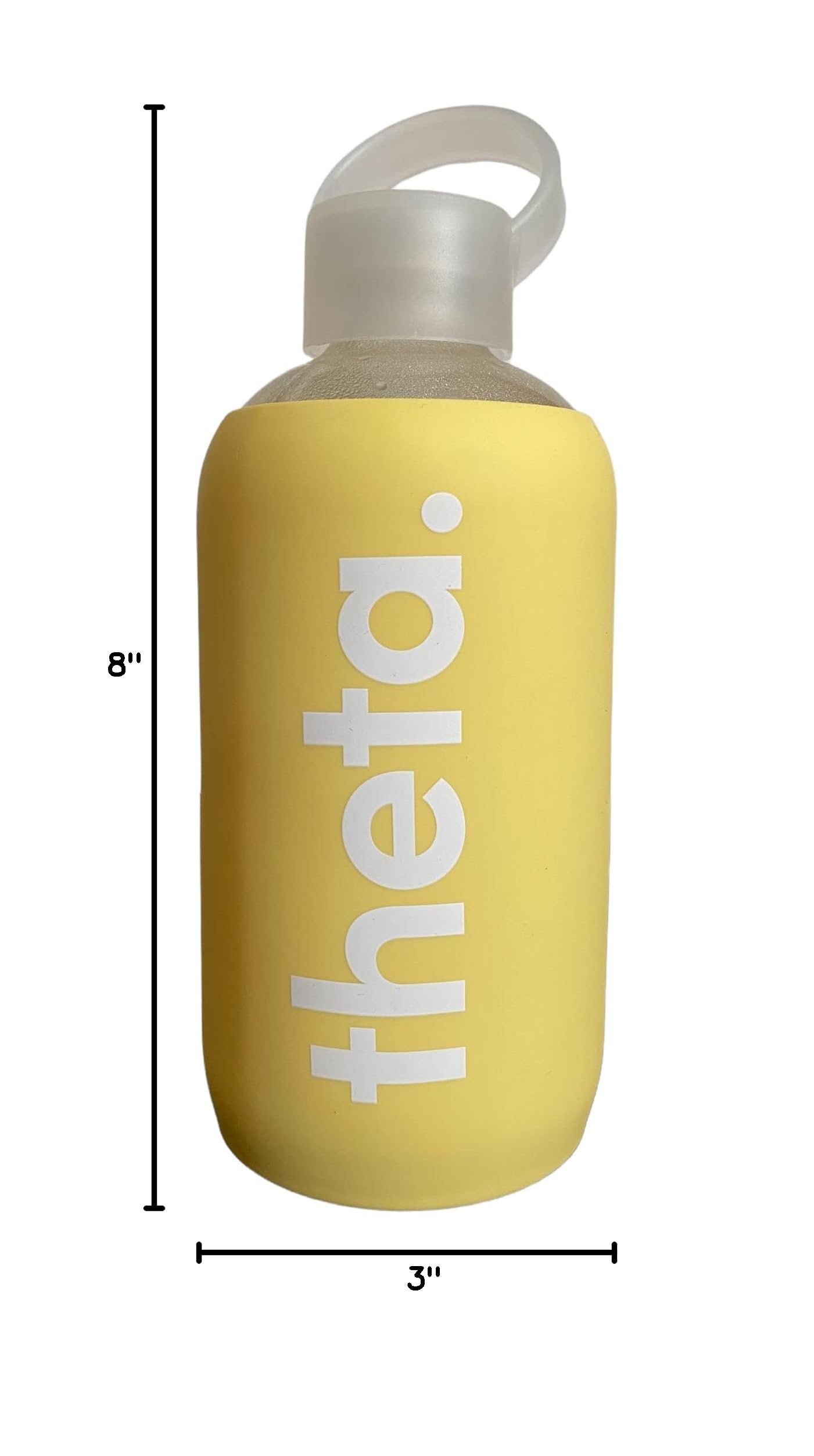 Kappa Alpha Theta 16oz Glass Water Bottle with Silicone Sleeve - Reusable BPA-Free Glass Bottle for Water, Juice & Smoothies - Perfect for College, Gym & Outdoor Activities