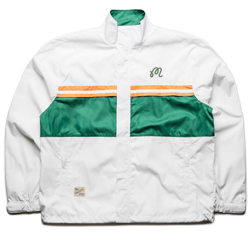 Malbon Golf Costanzo Windbreaker Jacket - White | Lightweight Waterproof Golf Windbreaker for Men & Women | Perfect for Golfing, Running & Outdoor Activities