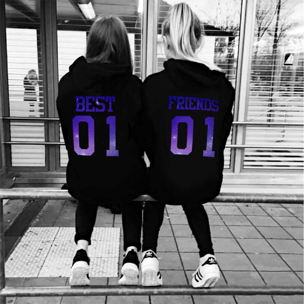Best Friends Hoodie for Girls - Cute BFF Hoodie for Besties - Best Friend Forever Matching Sweatshirt - Perfect for Sleepovers, Gifts & Couple Outfits