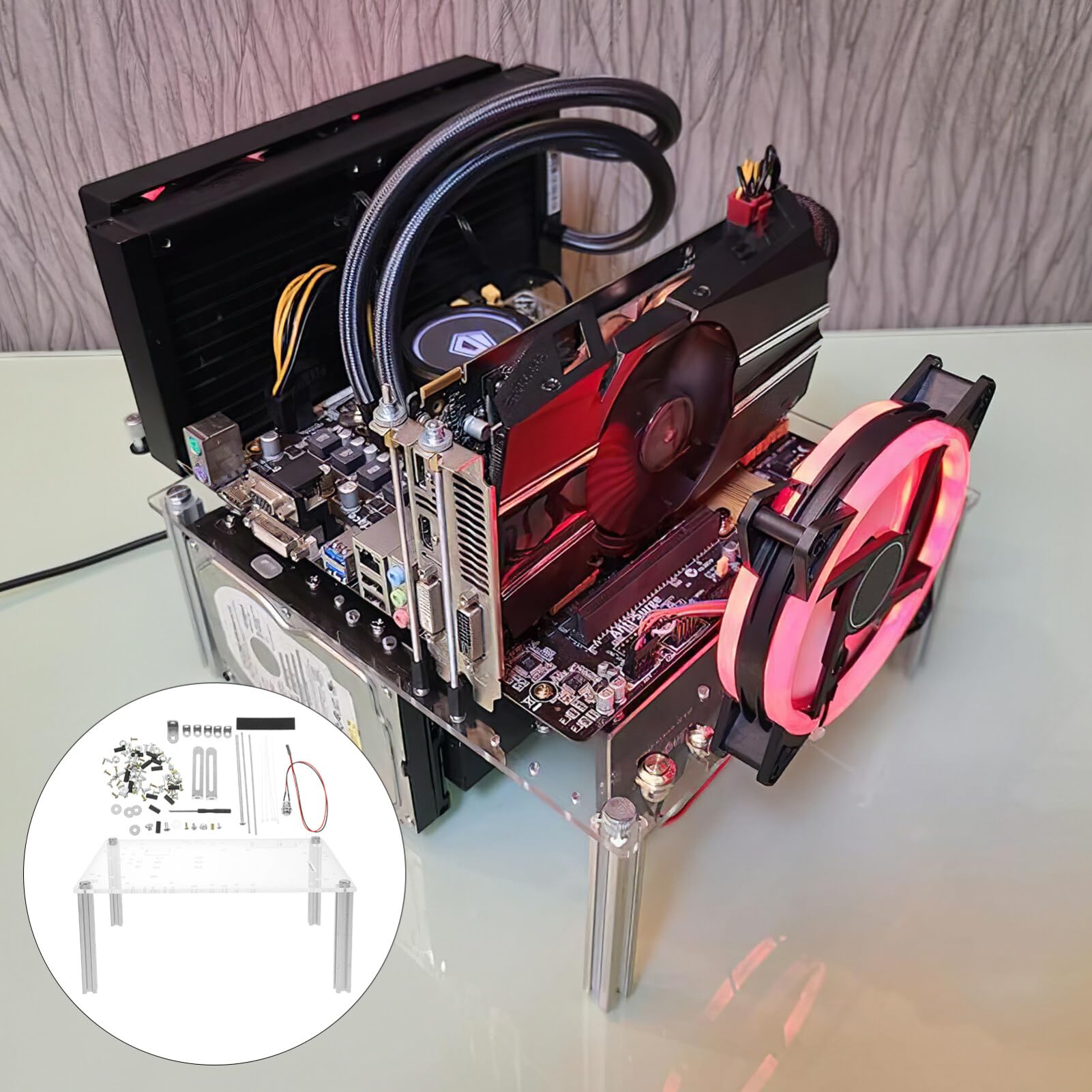 OSALADI Open Air Computer Case Frame - Motherboard Rack & Graphics Card Holder for DIY PC Builds | Durable Iron Chassis Bracket | Perfect for Gaming Rigs, Mining Rigs, and Desktop PC Showcases