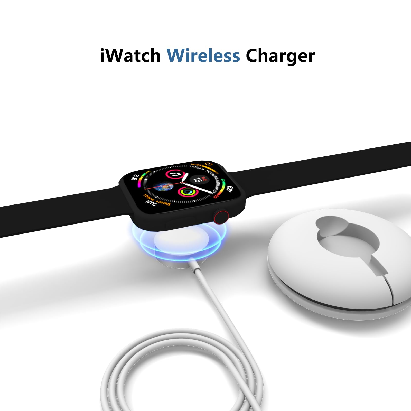 2-Pack Apple Watch Charger with 6.6ft USB-A Cable | Portable Charging Case Included | Compatible with All Apple Watch Series | Perfect for Travel, Gym & Daily Use