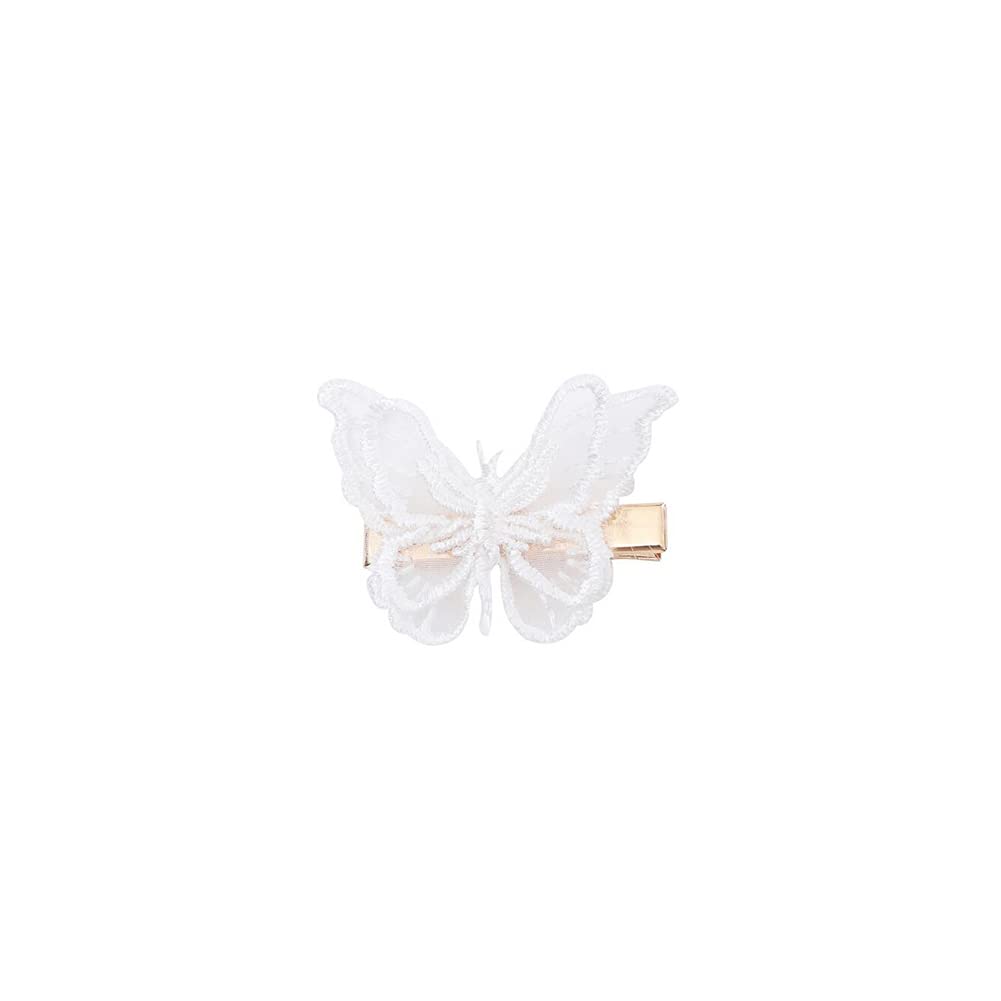 10PCS Lace Butterfly Hair Clips for Women & Girls - Elegant White Hair Accessories for Weddings, Parties & Everyday Style