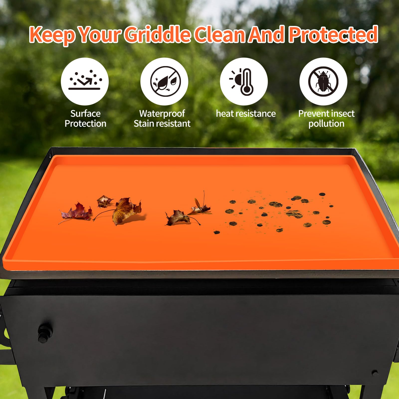 Blackstone 28 Inch Griddle Cover - Heavy Duty Silicone Protective Mat for 28