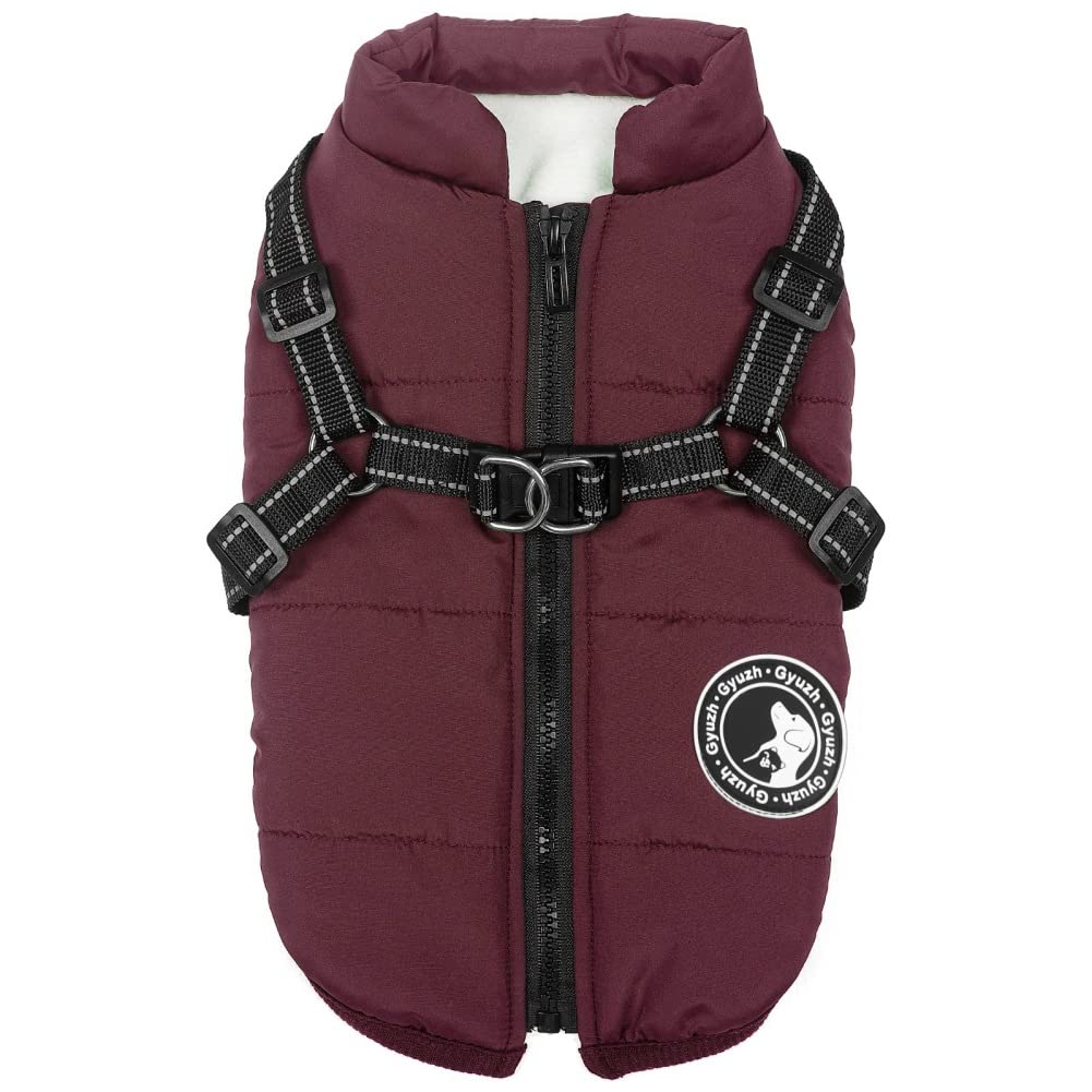 Waterproof Fleece Dog Coat with Reflective Harness - Winter Dog Jacket with Zipper for Small, Medium & Large Dogs | Warm Puppy Clothes for Outdoor Walks, Hiking & Cold Weather Protection