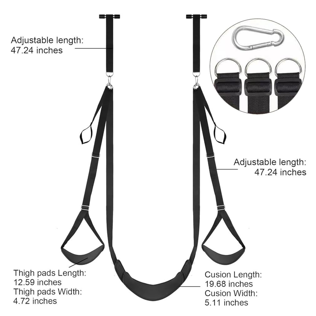Heavy Duty Adult Door Frame Swing - 300Lbs Capacity Sex Swing for Bedroom, Ceiling Mount & Over The Door Hanging - Perfect for Couples Play, BDSM, Spice Up Romance & Home Fitness Workouts
