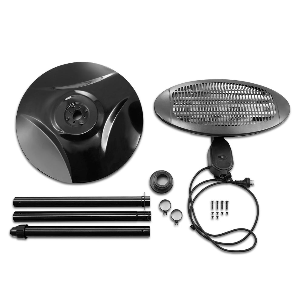Devanti 2000W Electric Patio Heater - Outdoor Infrared Heating for Gardens, Decks & Restaurants - Perfect for Cold Weather & Al Fresco Dining