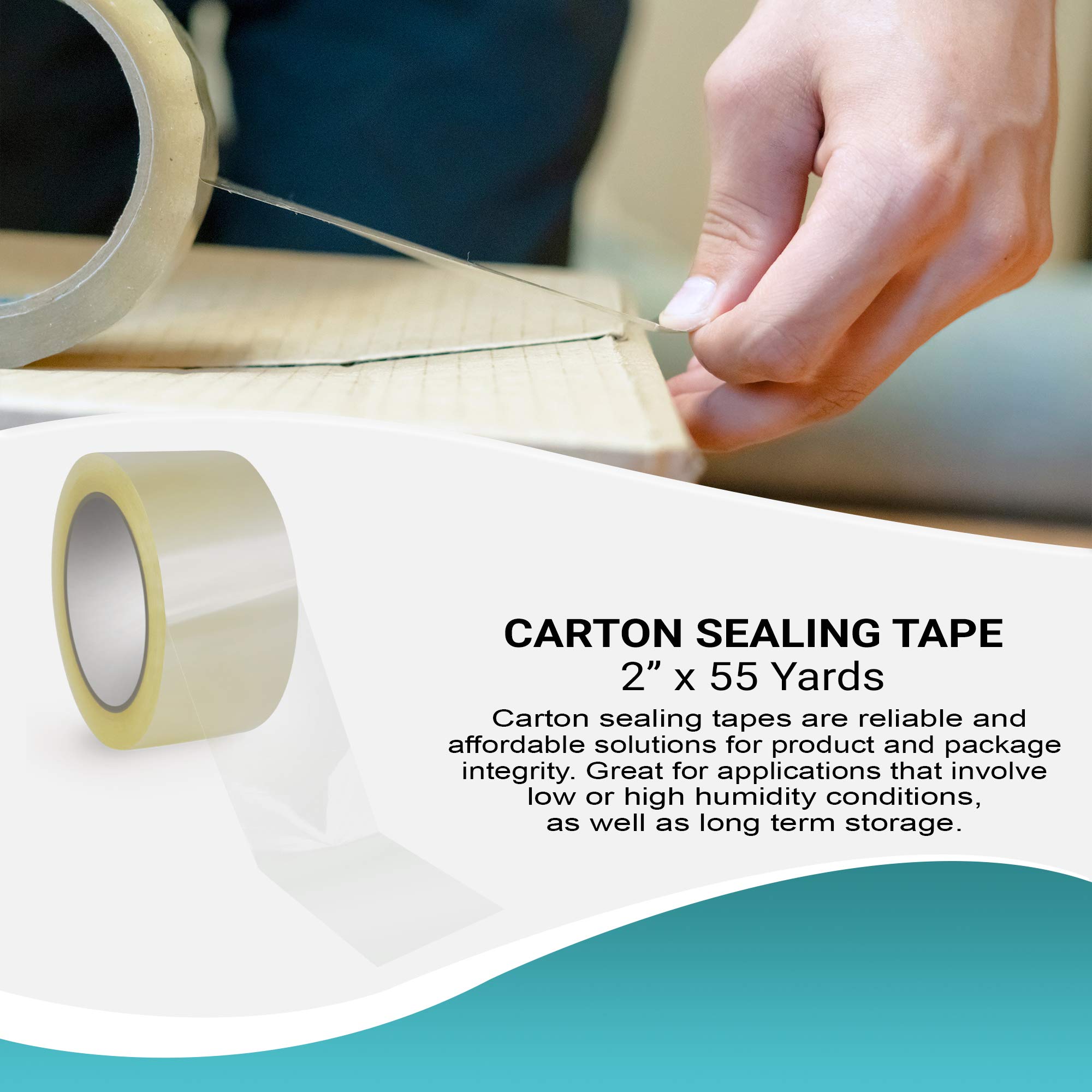 APQ 36 Rolls Carton Sealing Tape 2 Inch x 55 Yards, 2 Mil Thick 50 Micron Polypropylene Packing Tape with Strong Acrylic Adhesive - Weatherproof, Non-Yellowing for Shipping, Moving Boxes & Warehouse Use