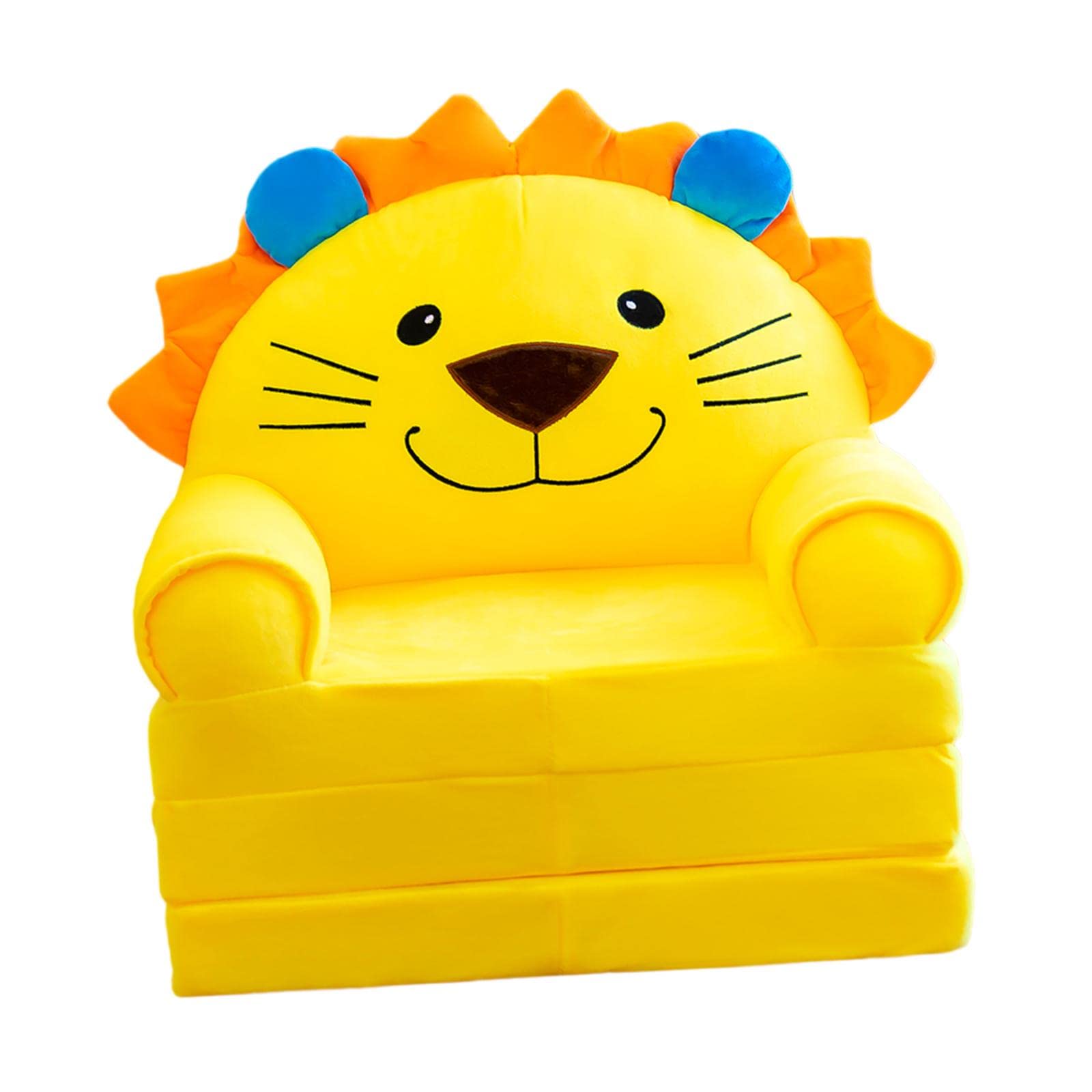 Baoblaze Baby Cute Kids Sofa Cover - Foldable Washable Sofa Bed Cover & Couch Protector for Home, Bedroom - Yellow Lion Design | Perfect for Toddler Playtime, Nursery Decor & Living Room Furniture Protection