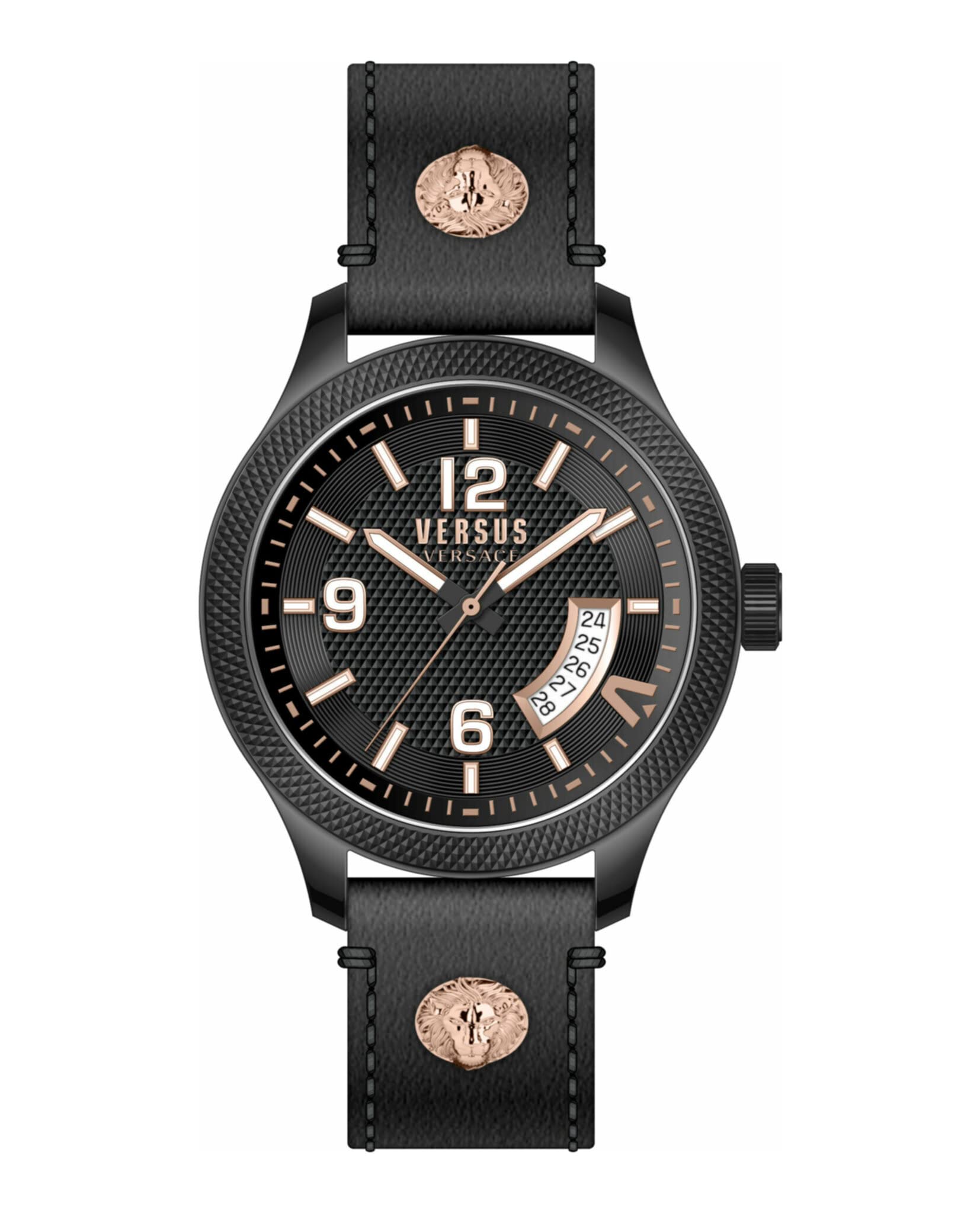 Versus Versace Luxury Watch - Black Strap, Case & Dial for Men's Fashion