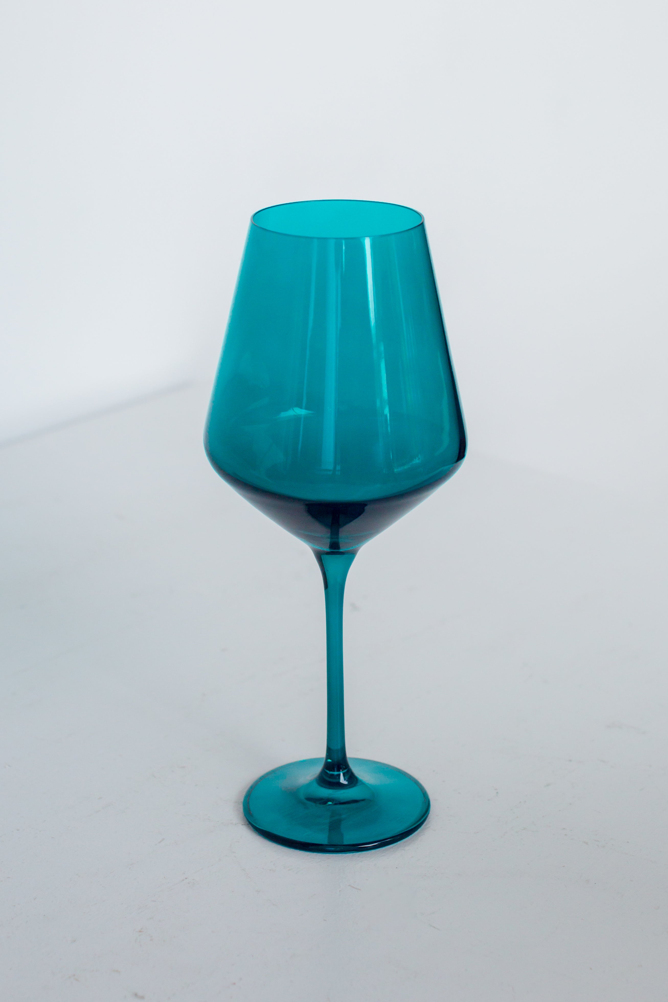 Estelle Teal Wine Glasses Set of 2 - Elegant Stemware for Red & White Wine - Perfect for Dinner Parties & Romantic Date Nights