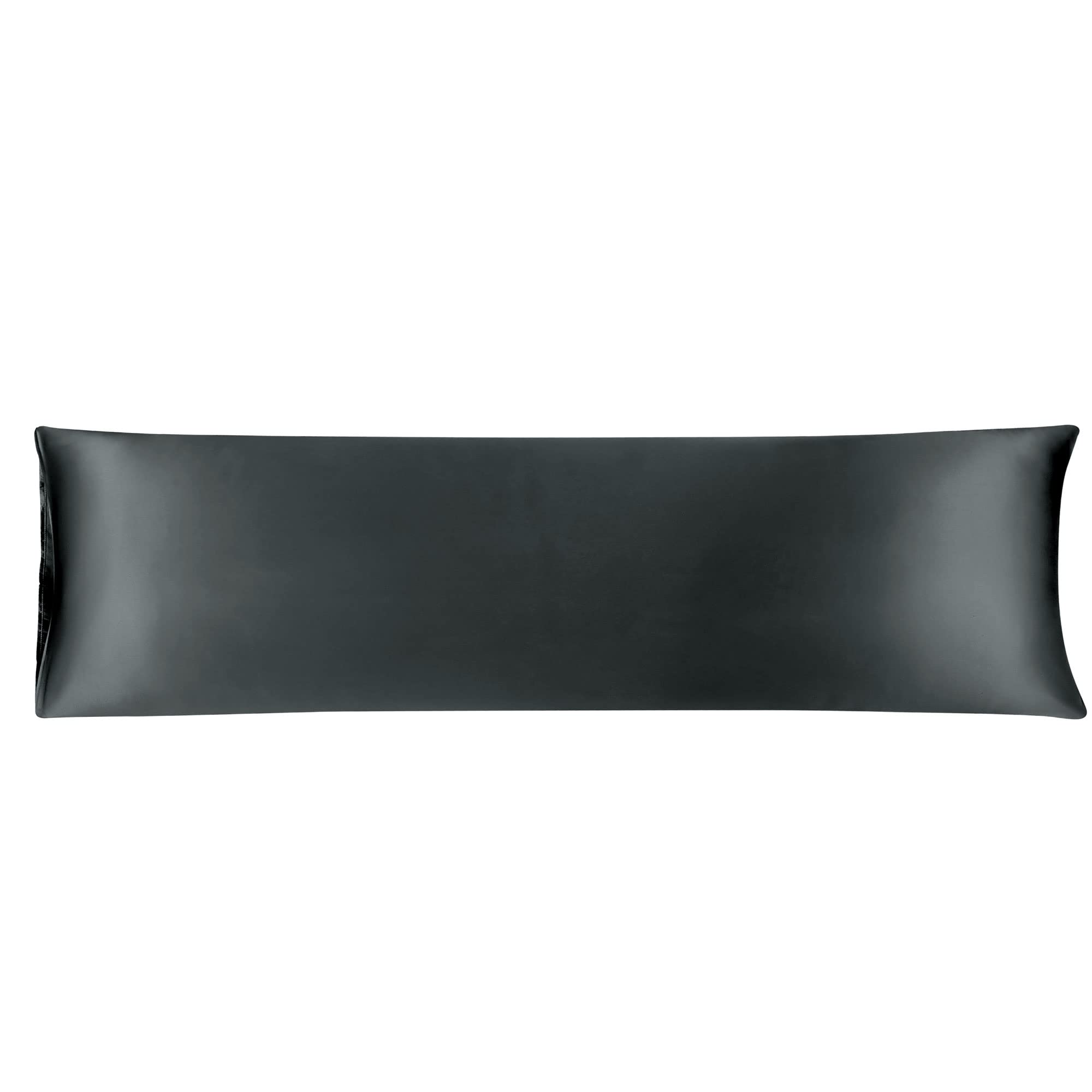 Luxury Cooling Black Silky Satin Body Pillow Cover 20x72 Inch - Anti-Wrinkle, Hair & Skin Friendly Pillowcase for Sleeping, Travel & Home Decor